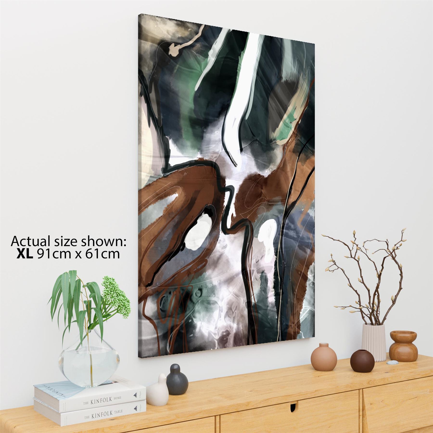 Abstract Brown Green Graphic Framed Art Prints - Picture 15 of 55