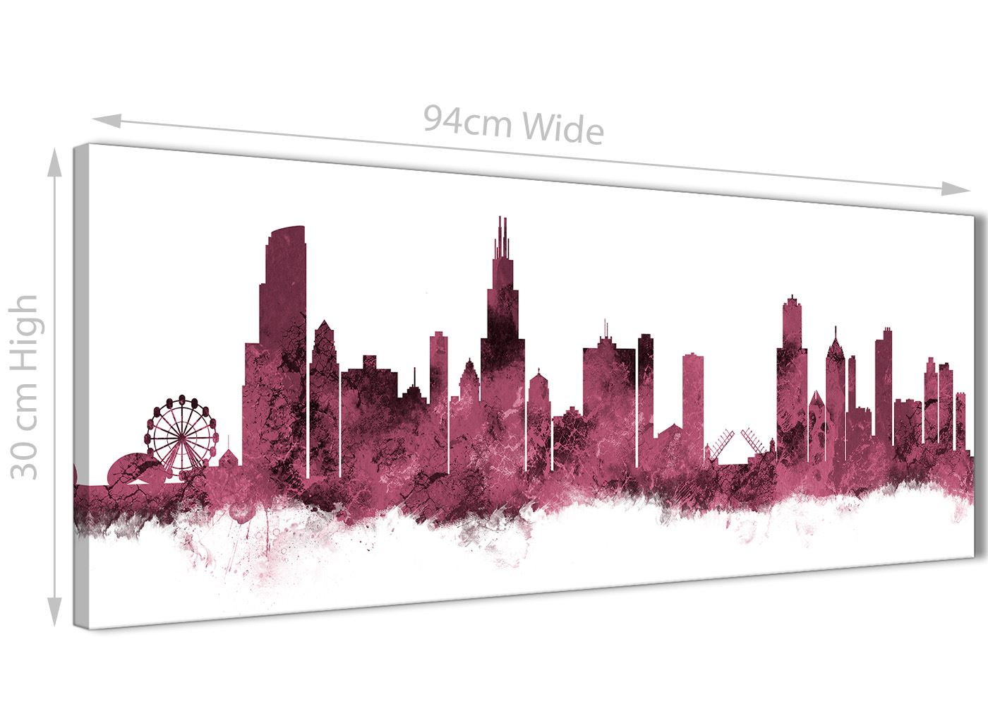Chicago Skyline Leinwand Wandbild Kunstdruck - 17 Farben verfügbar - 94 cm breit - Bild 74 von 101