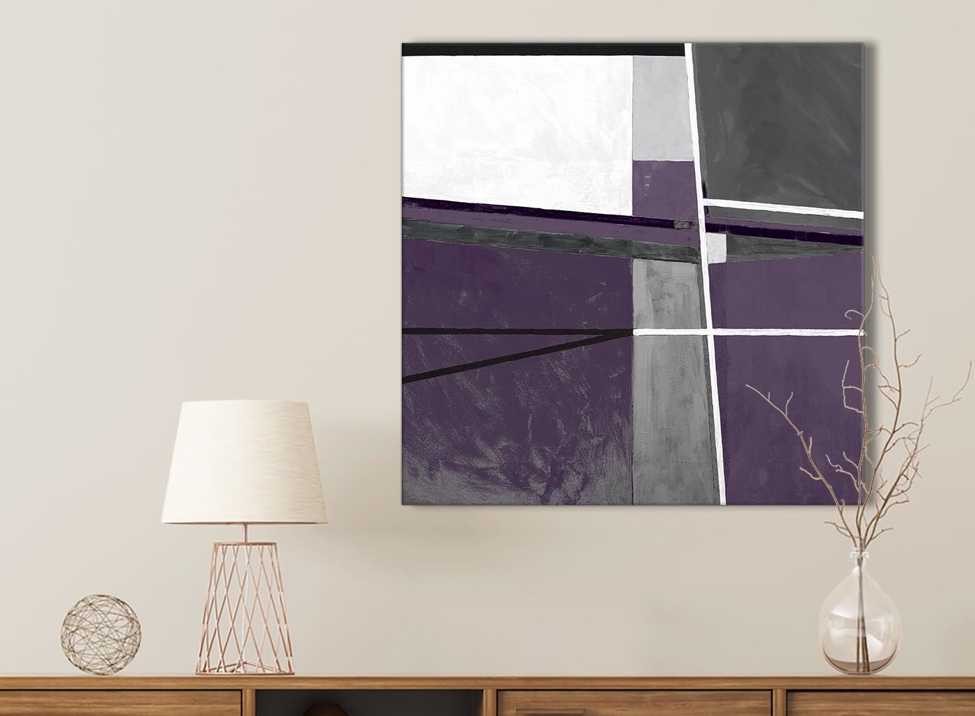 49cm Aubergine Grey White Painting Bathroom Canvas Wall Art Abstract 1s406s