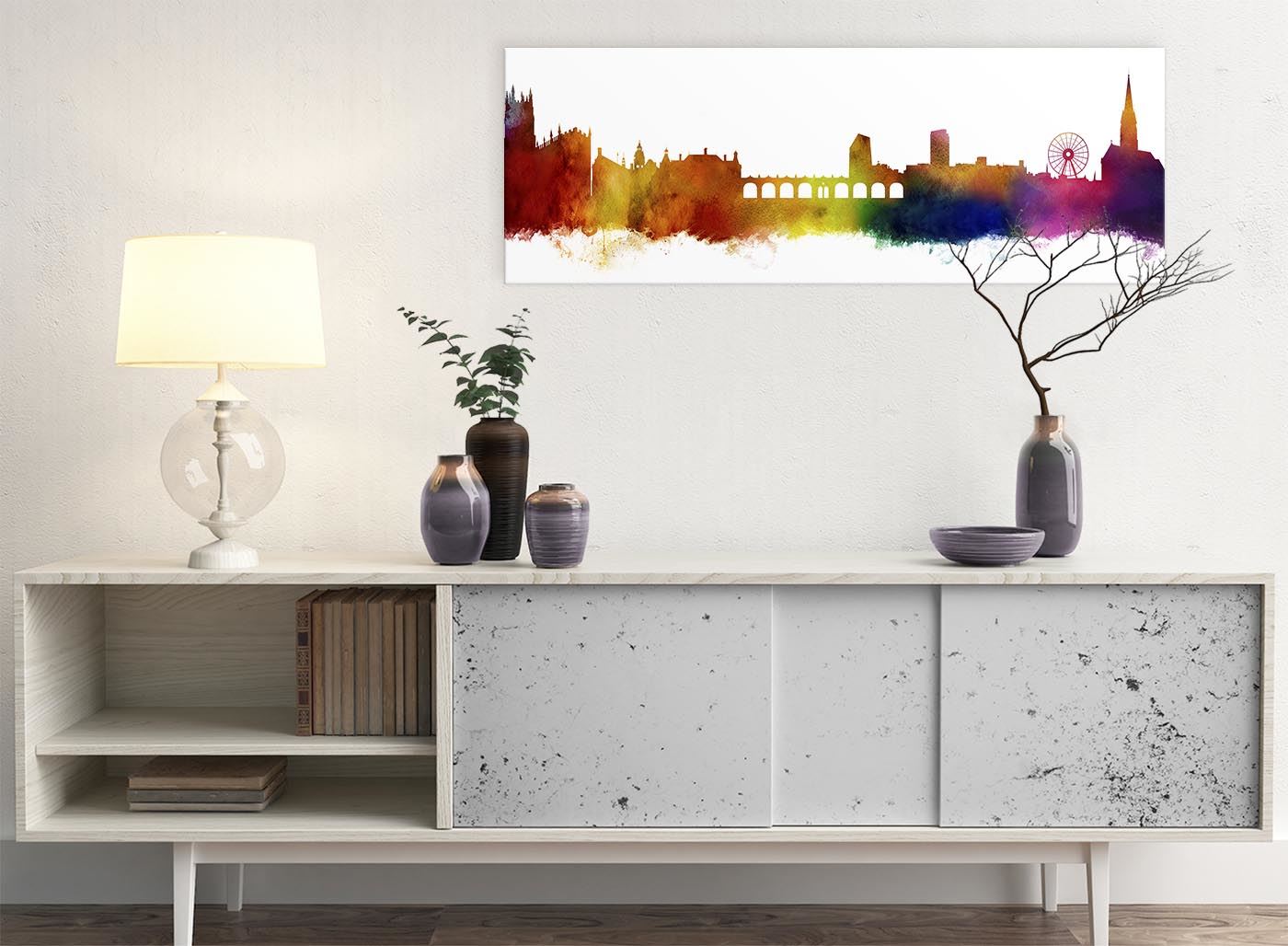 Sheffield Skyline Canvas Wall Art Print - 17 Colours Available - 94cm wide - Picture 55 of 86