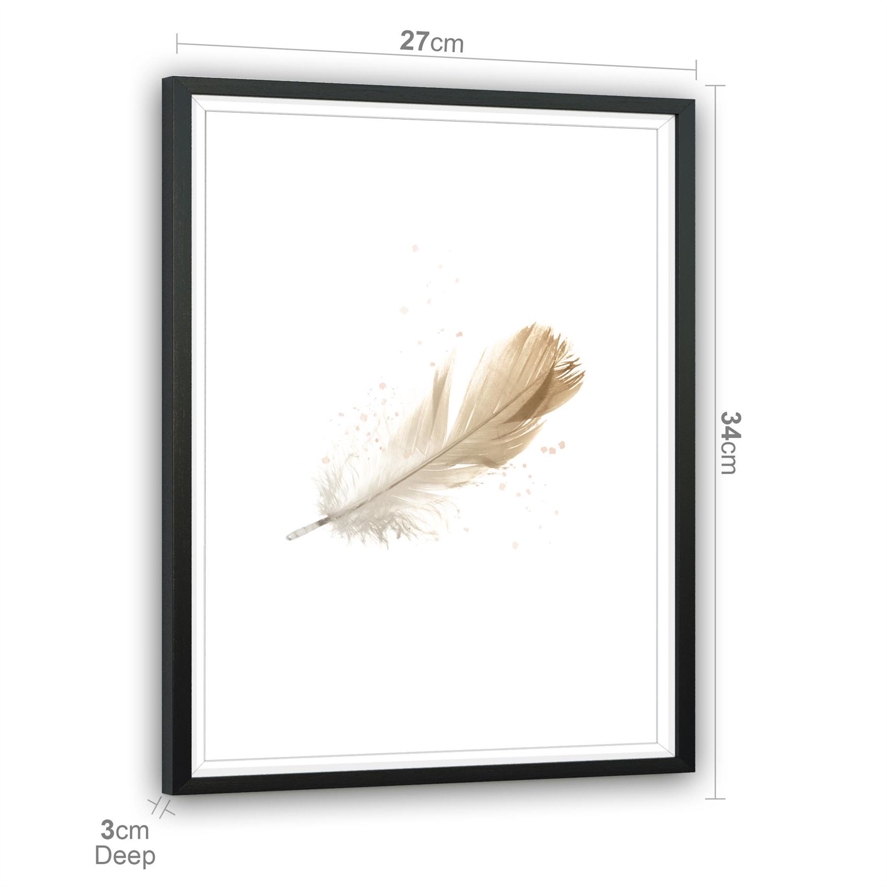Falling Feather Canvas Wall Art Picture Yellow Klasyczna najnowsza praca