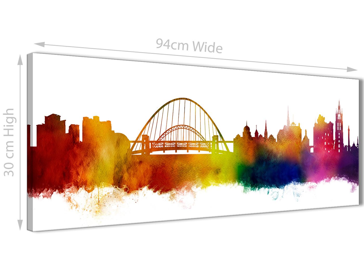 Newcastle Skyline Canvas Wall Art Print 17 Colours Available 94cm