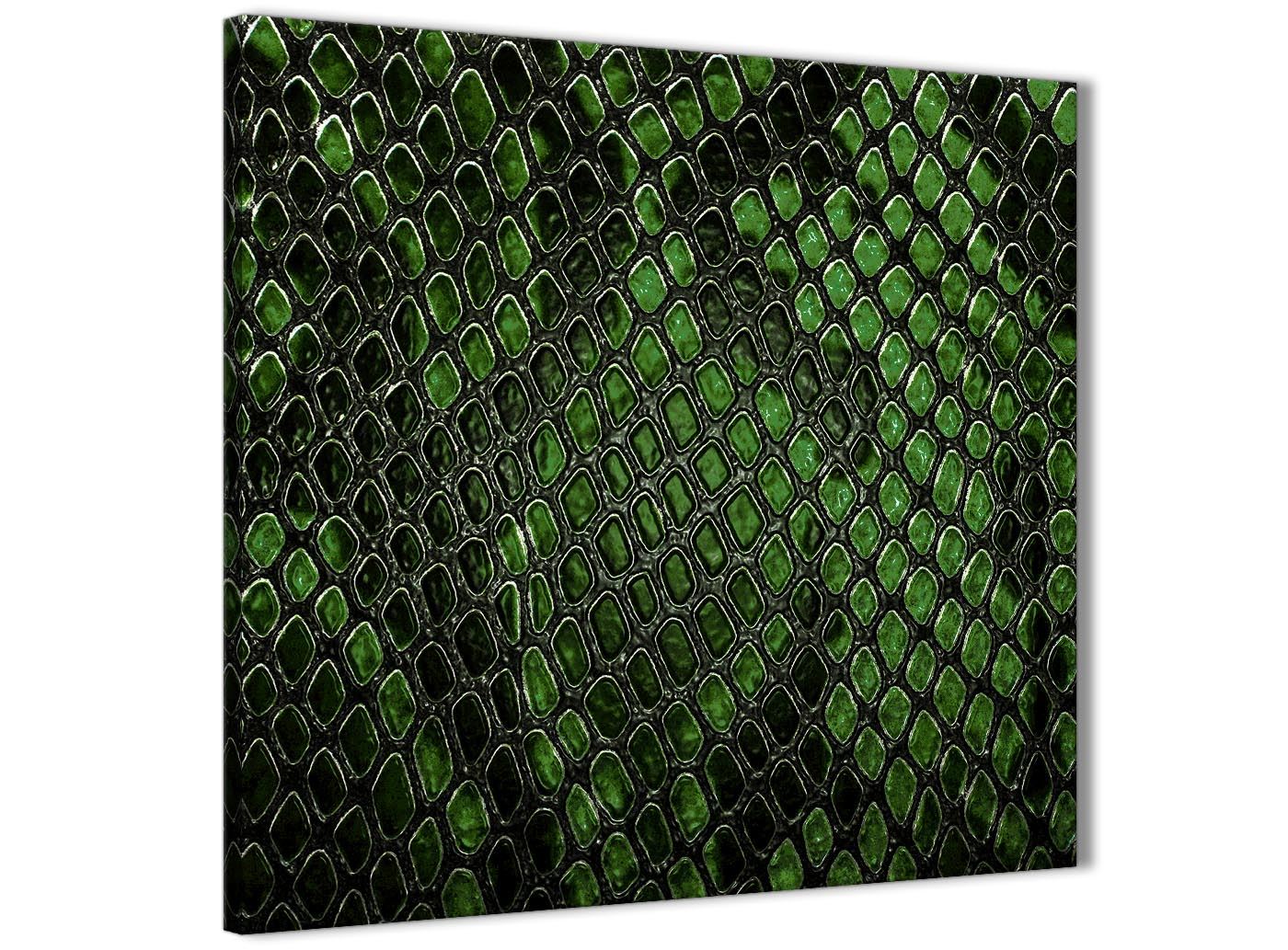 Dark Green Snakeskin Animal Print Living Room Canvas Wall Art - Abstract Print - Picture 21 of 32