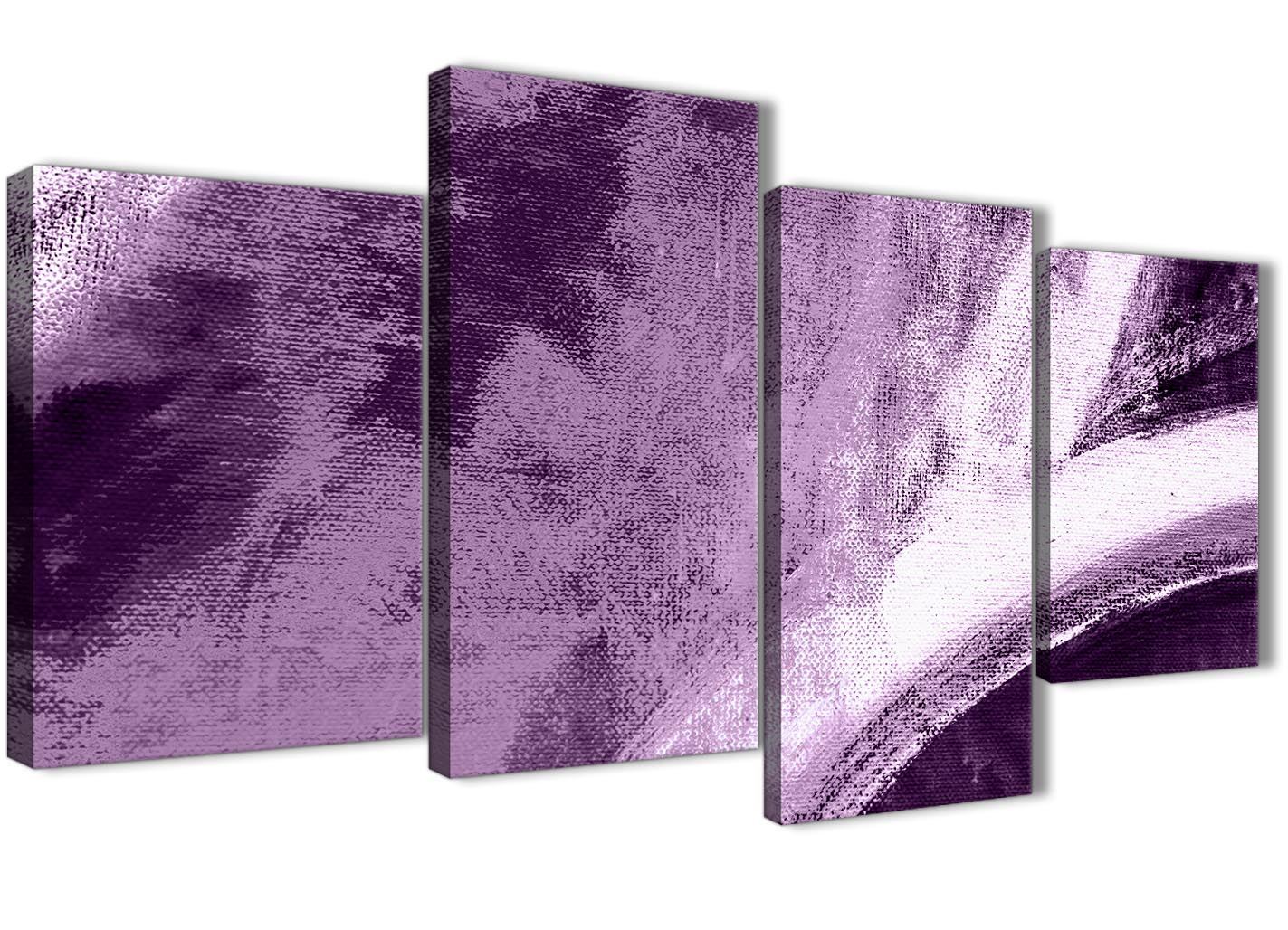 Aubergine Plum and White - Abstract Canvas Wall Art Painting - Picture 11 of 32