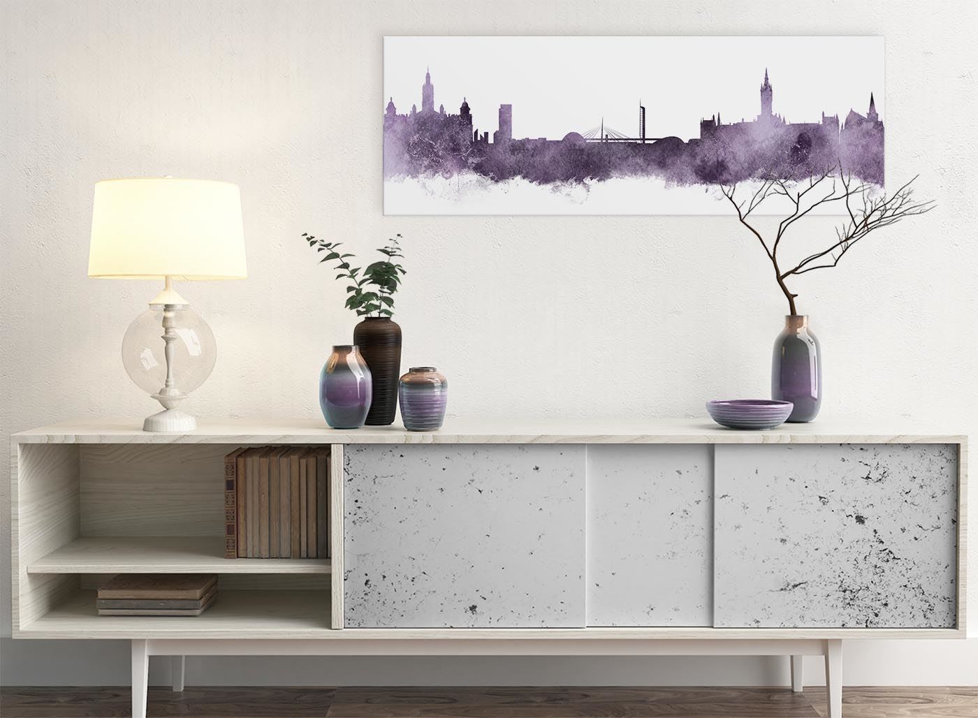 Glasgow Skyline Canvas Wall Art Print - 17 Colours Available - 94cm wide - Picture 70 of 86