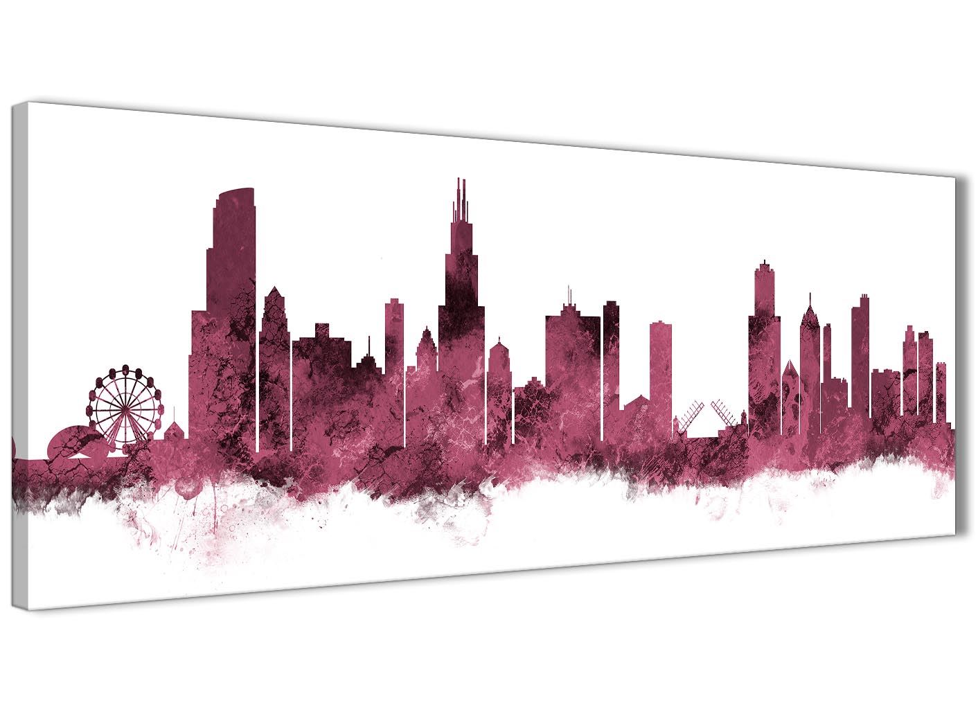 Chicago Skyline Leinwand Wandbild Kunstdruck - 17 Farben verfügbar - 94 cm breit - Bild 72 von 101