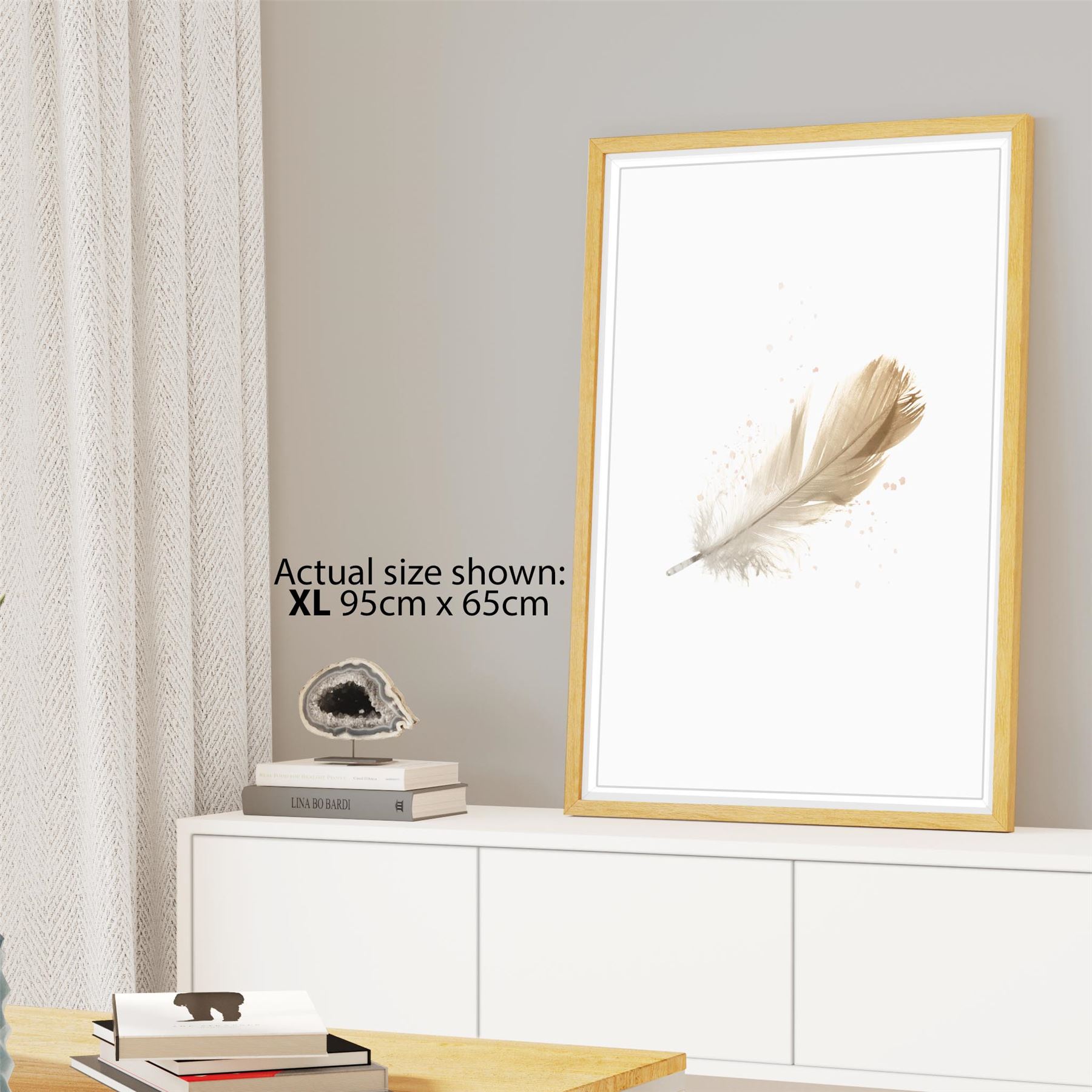 Falling Feather Canvas Wall Art Picture Yellow Klasyczna najnowsza praca