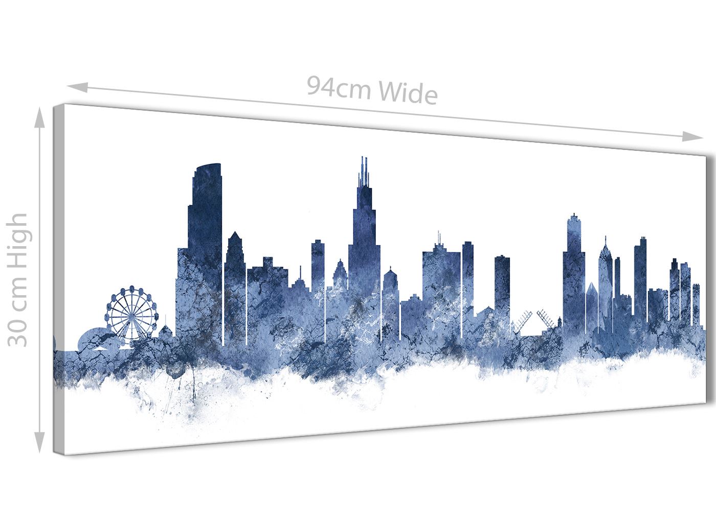 Chicago Skyline Leinwand Wandbild Kunstdruck - 17 Farben verfügbar - 94 cm breit - Bild 4 von 101