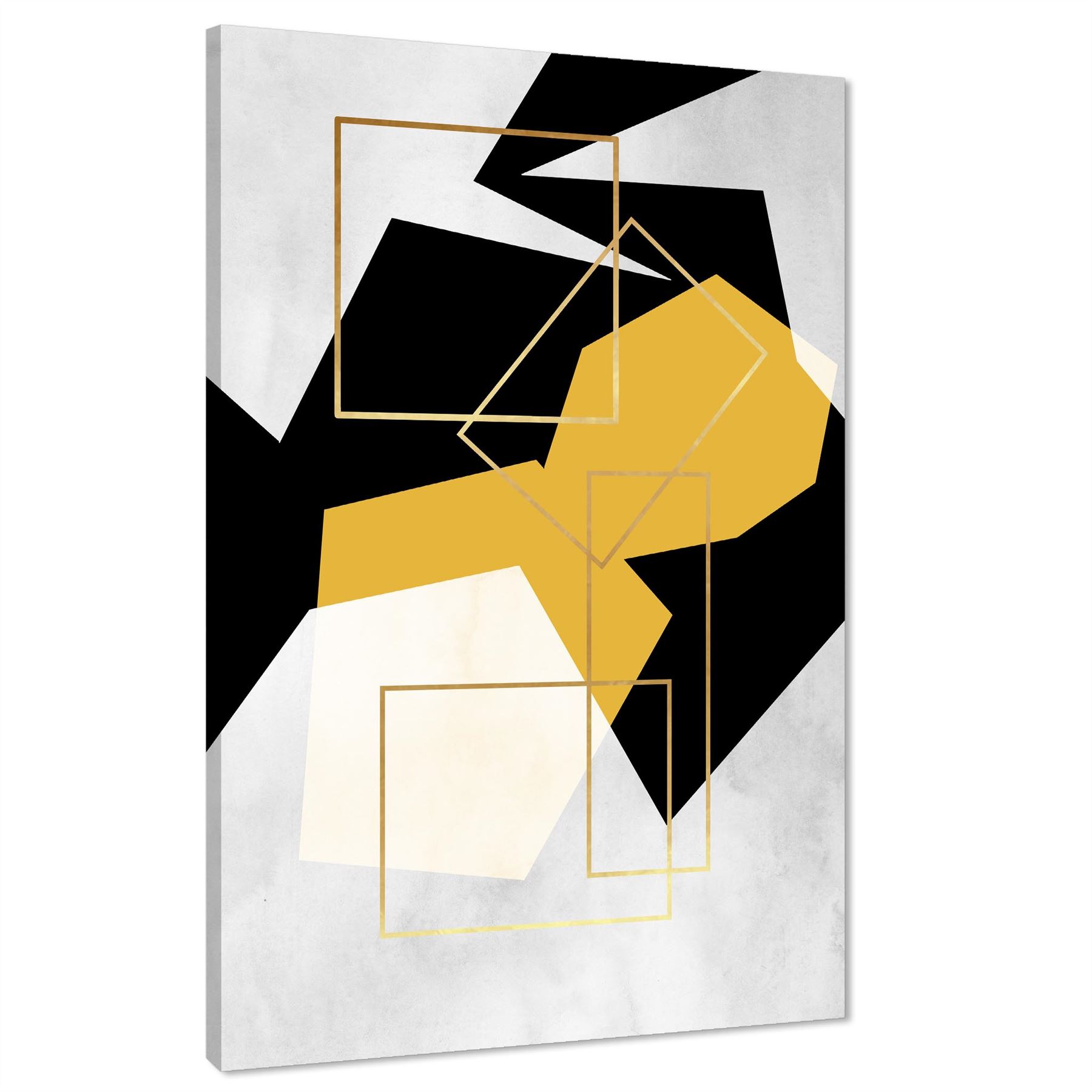 Mustard Yellow Black Geometric Canvas Art Pictures - Picture 26 of 55
