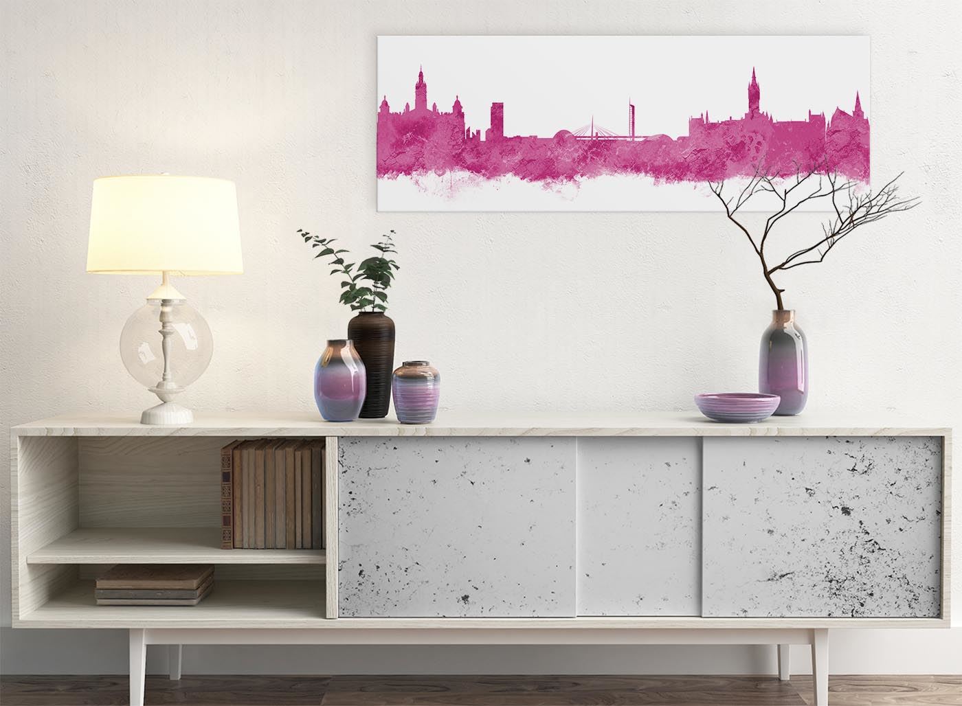 Glasgow Skyline Canvas Wall Art Print - 17 Colours Available - 94cm wide - Picture 45 of 86