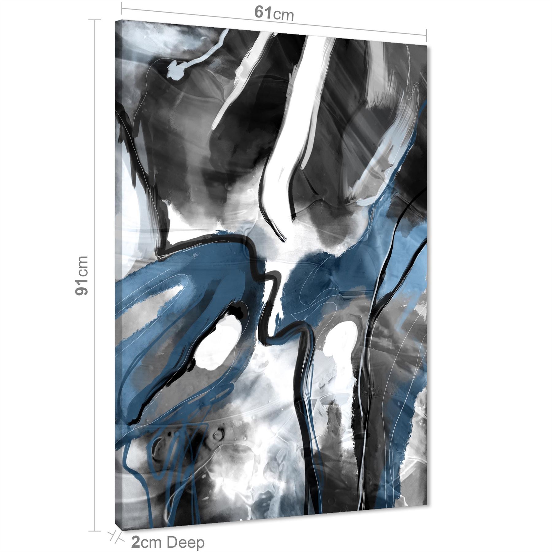 Abstract Turquoise Dark Grey Design Canvas Art Prints - Picture 29 of 56