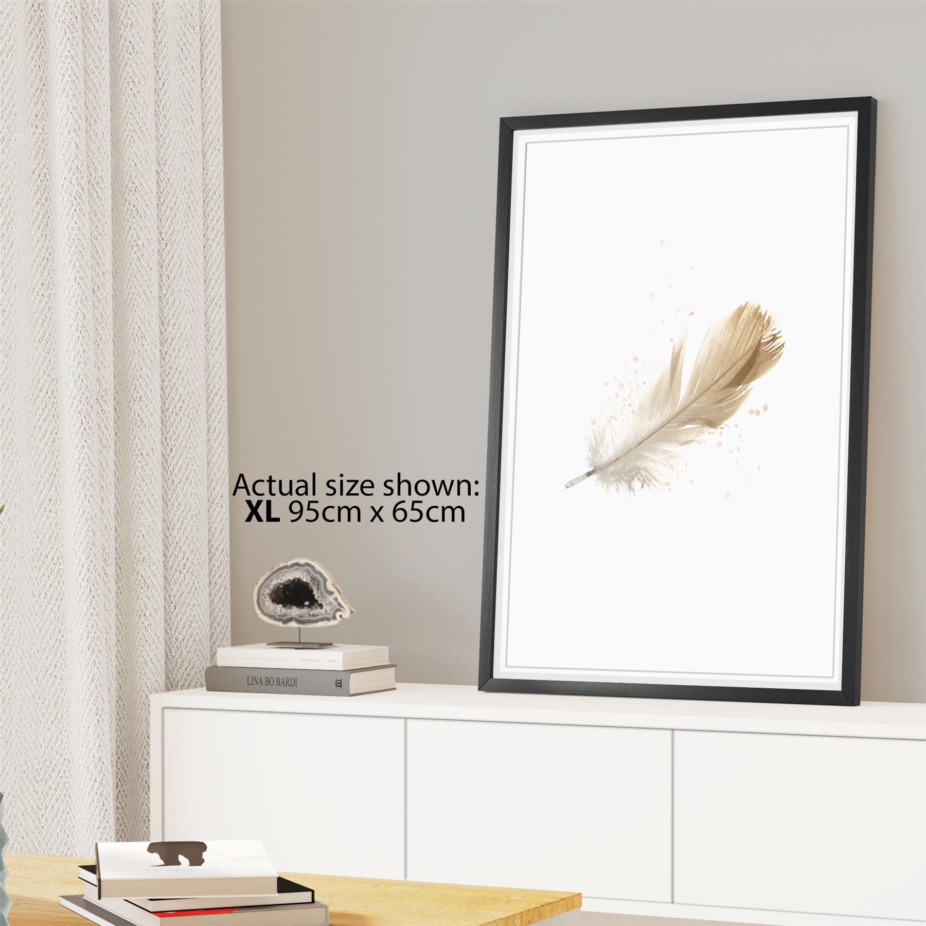 Falling Feather Canvas Wall Art Picture Yellow Klasyczna najnowsza praca