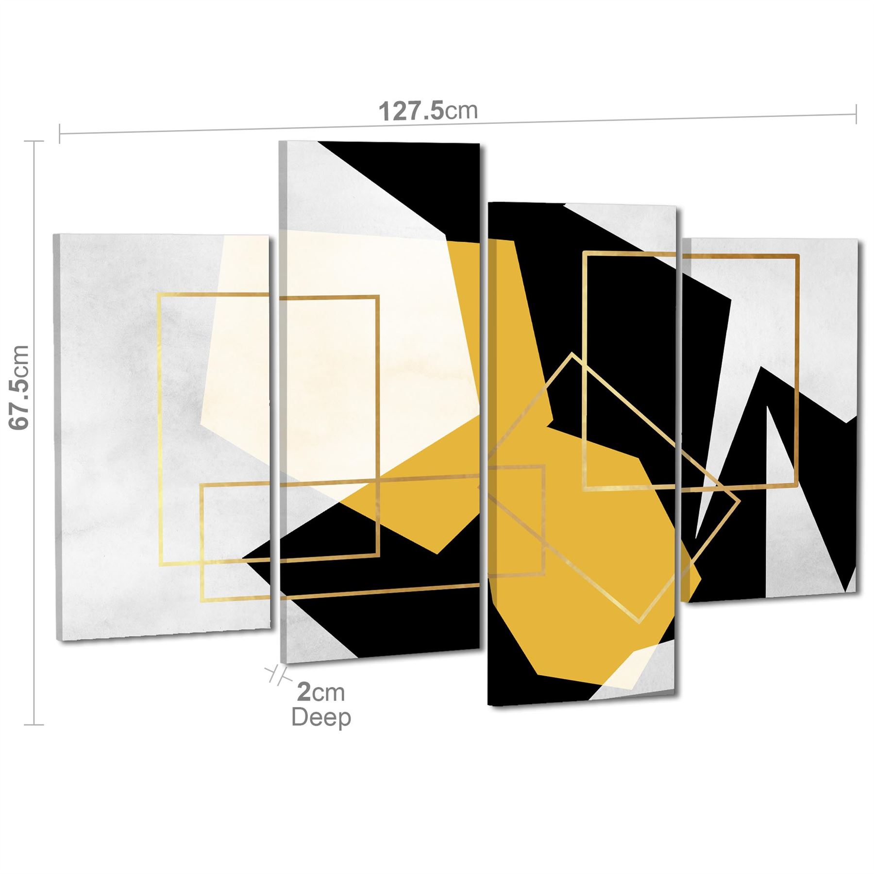 Mustard Yellow Black Geometric Canvas Art Pictures - Picture 46 of 55
