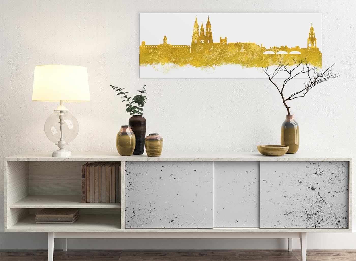Cork Skyline Canvas Wall Art Print - 17 Colours Available - 94cm wide - Picture 61 of 86