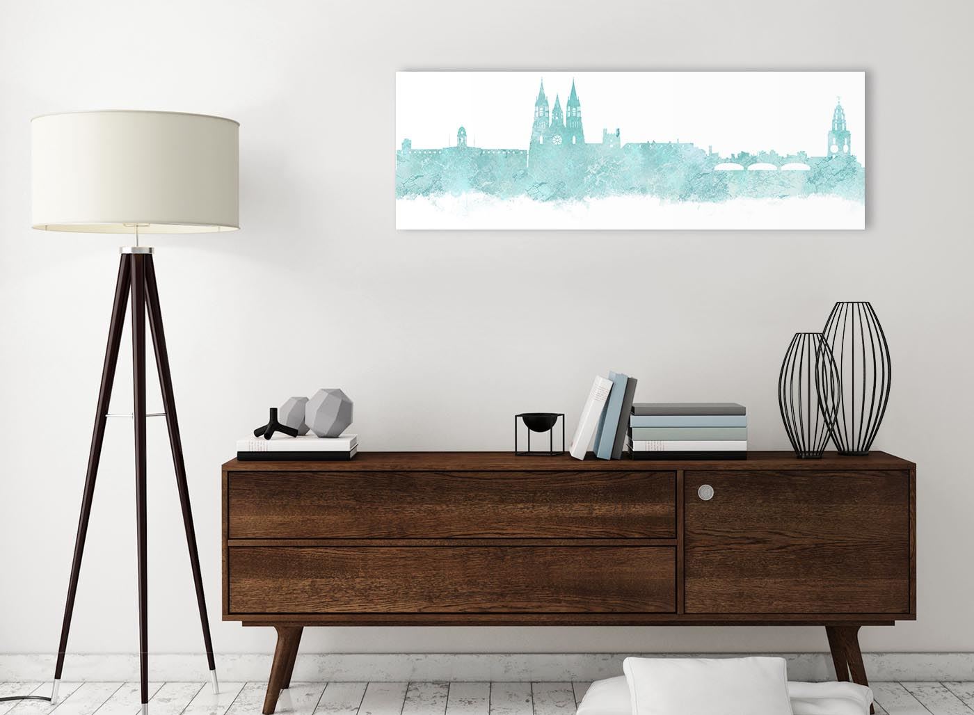 Cork Skyline Canvas Wall Art Print - 17 Colours Available - 94cm wide - Picture 29 of 86
