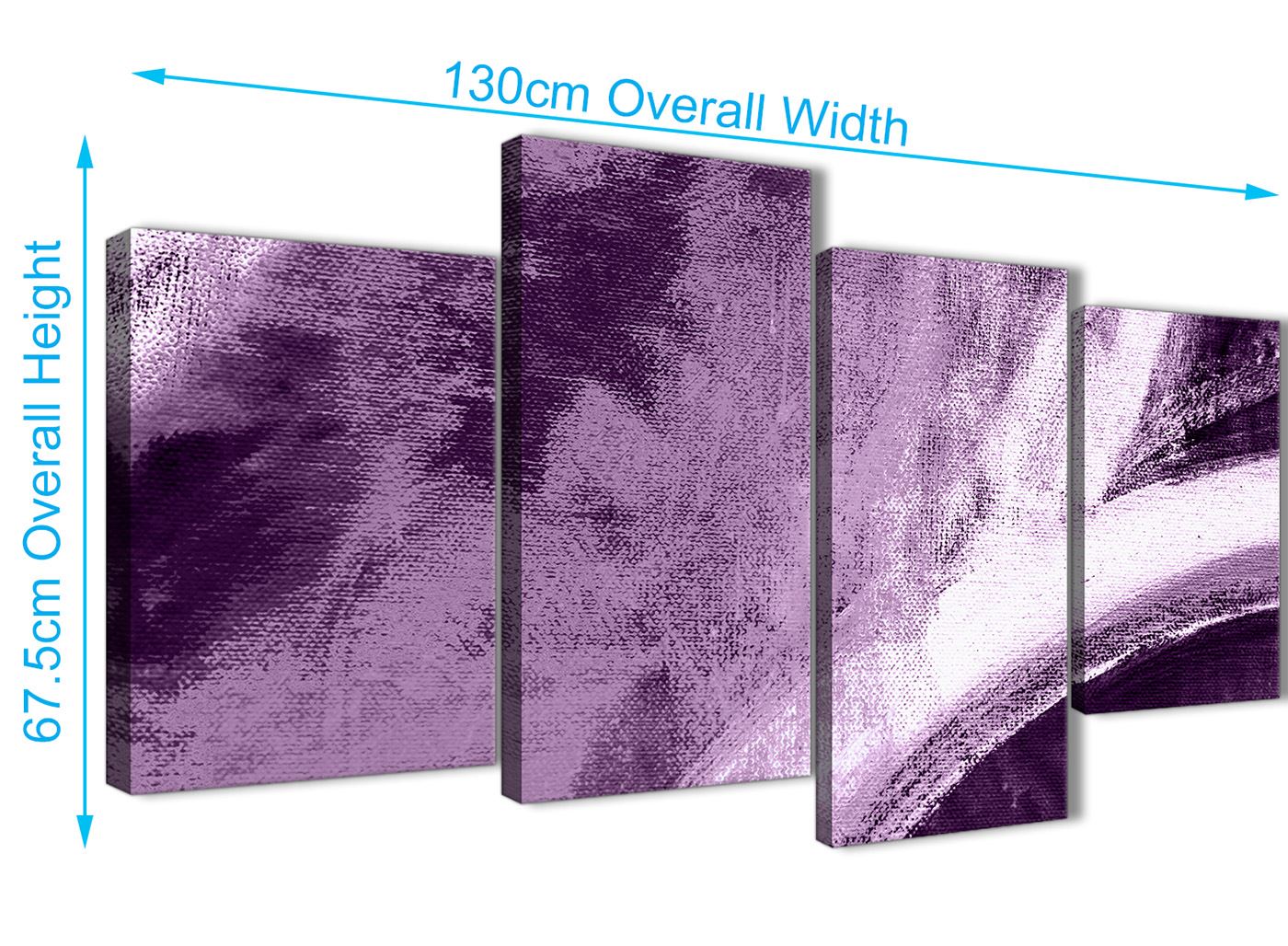 Aubergine Plum and White - Abstract Canvas Wall Art Painting - Picture 13 of 32