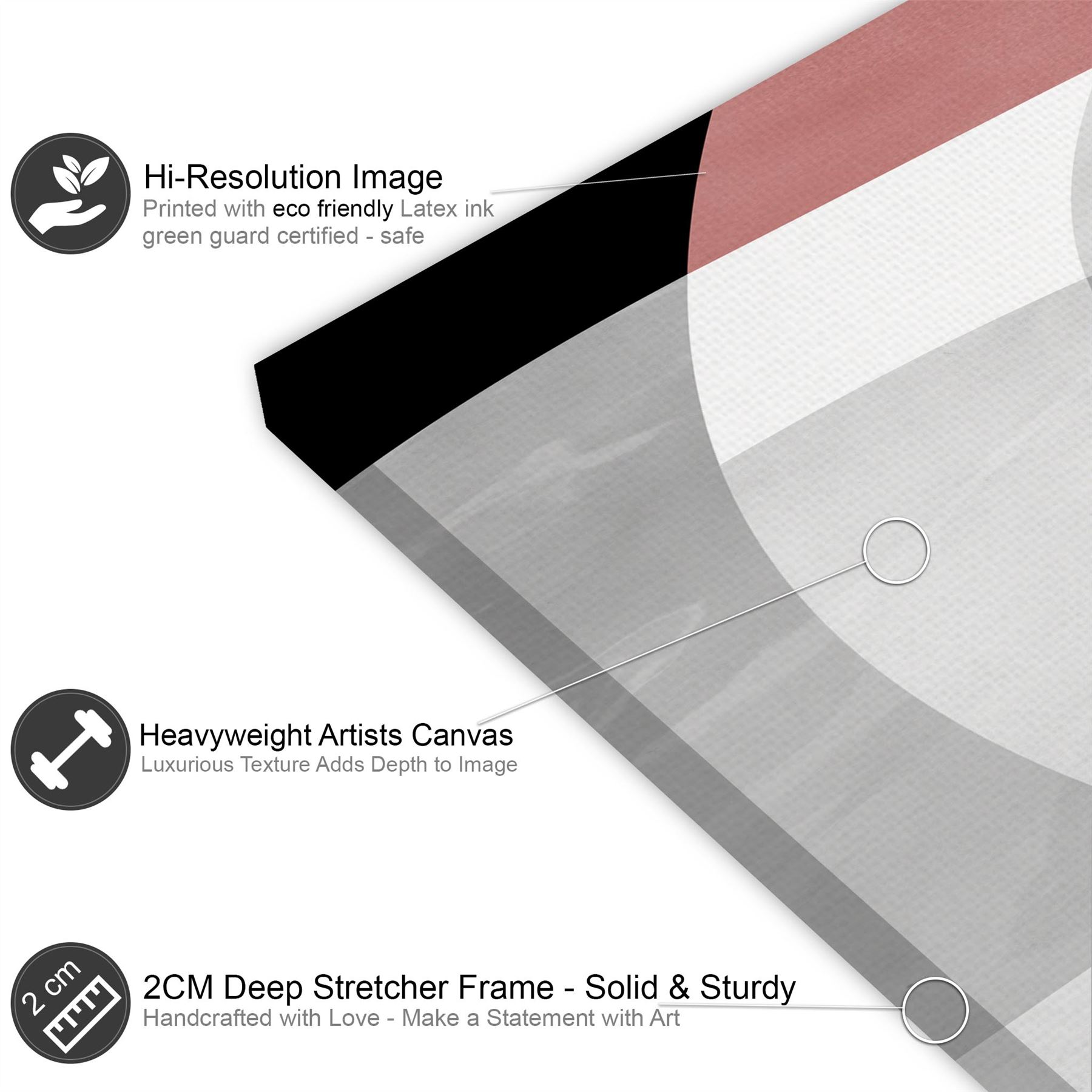 Abstract Pink Grey Watercolour Canvas Wall Art Print - Picture 19 of 55