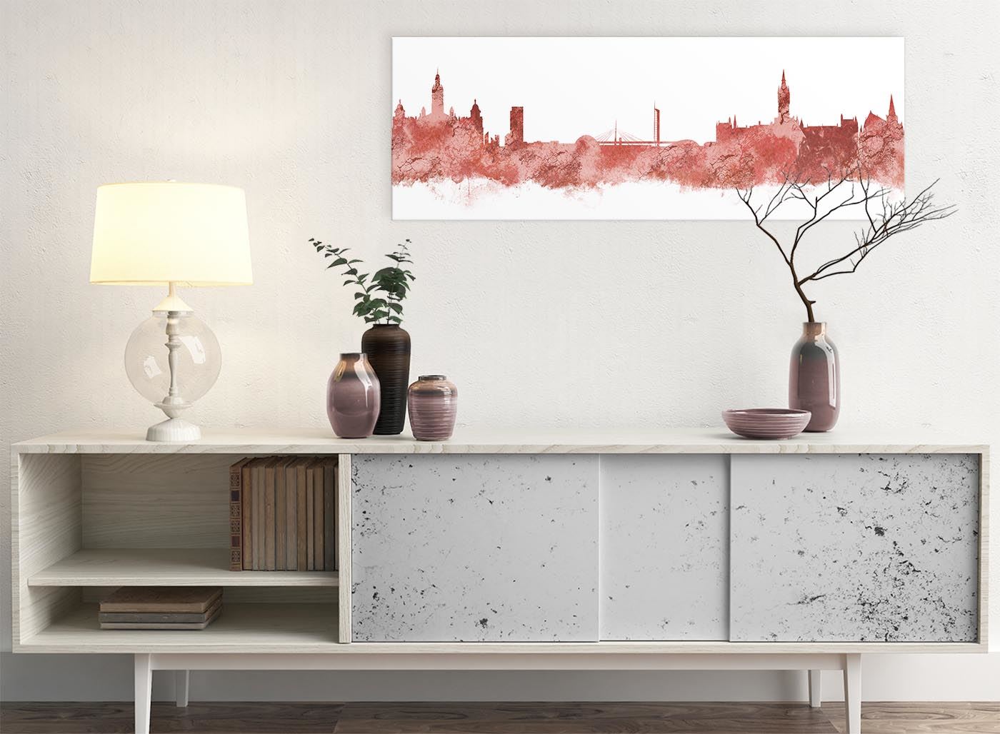 Glasgow Skyline Canvas Wall Art Print - 17 Colours Available - 94cm wide - Picture 25 of 86