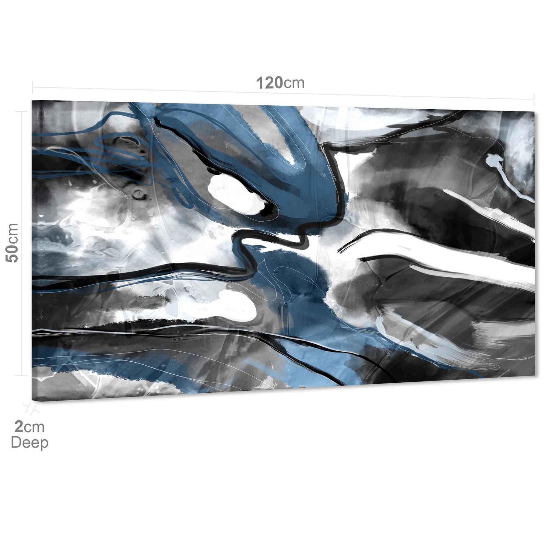 Abstract Turquoise Dark Grey Design Canvas Art Prints - Picture 36 of 56