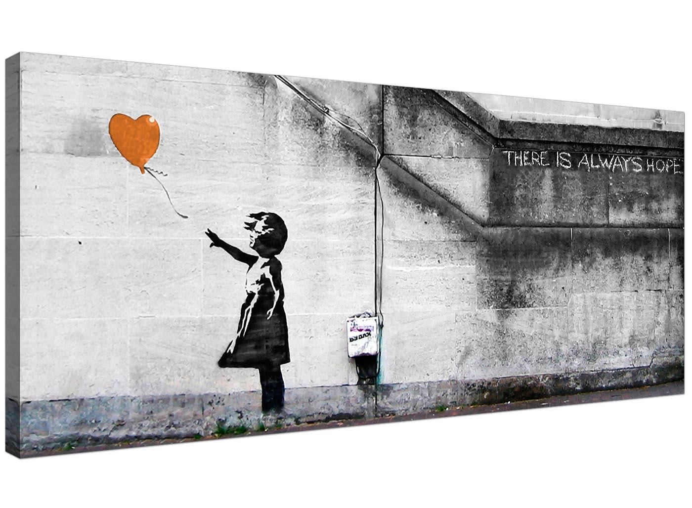 Banksy Balloon Girl Hope Modern Graffiti Wall Art Framed Canvas Print ~ 1pc