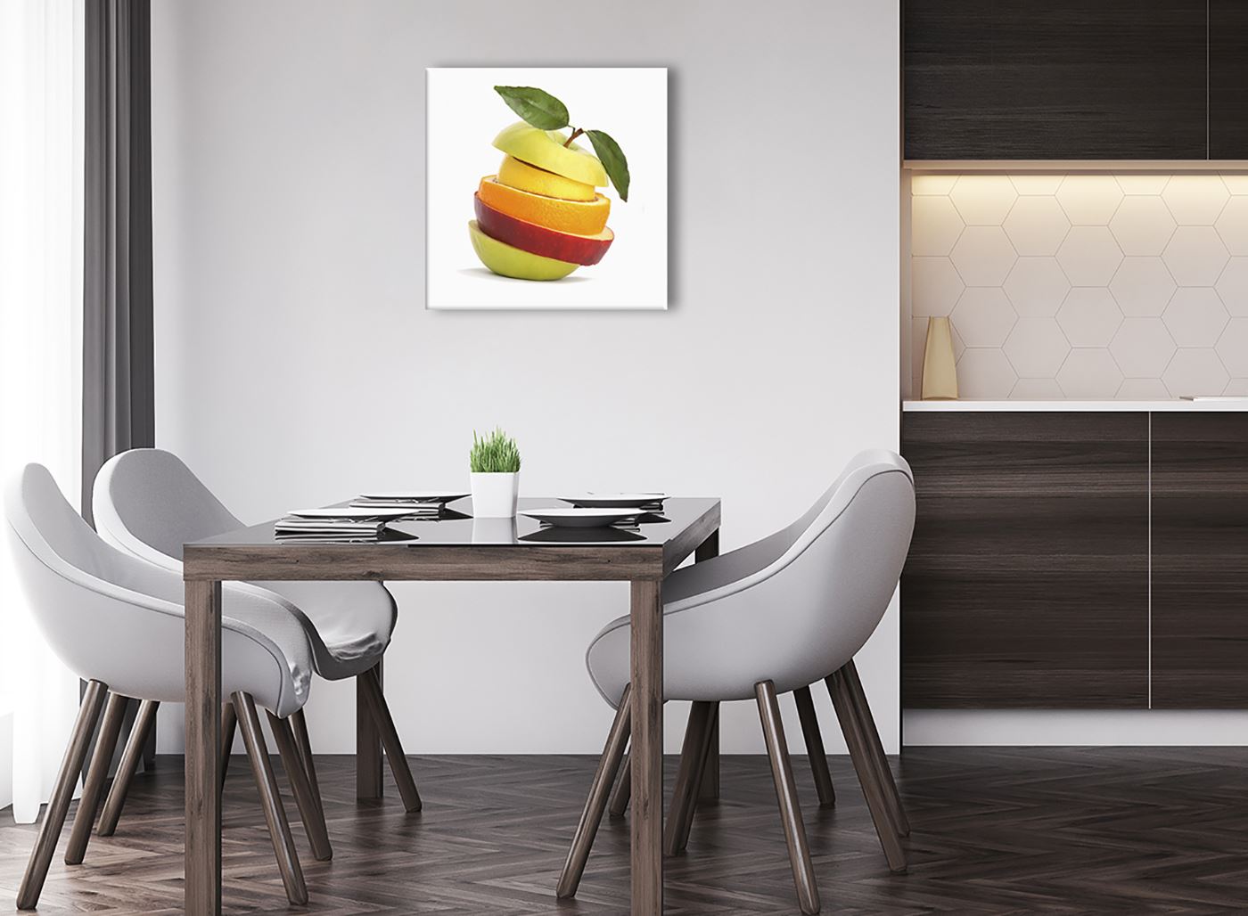 Apple Splash Cuisine MULTI TOILE murale ART Photo Print