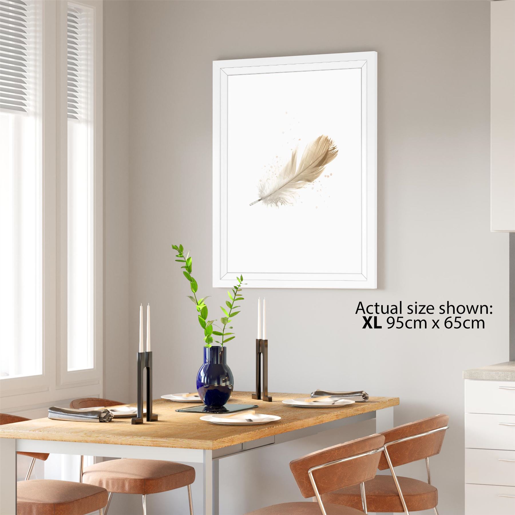 Falling Feather Canvas Wall Art Picture Yellow Klasyczna najnowsza praca