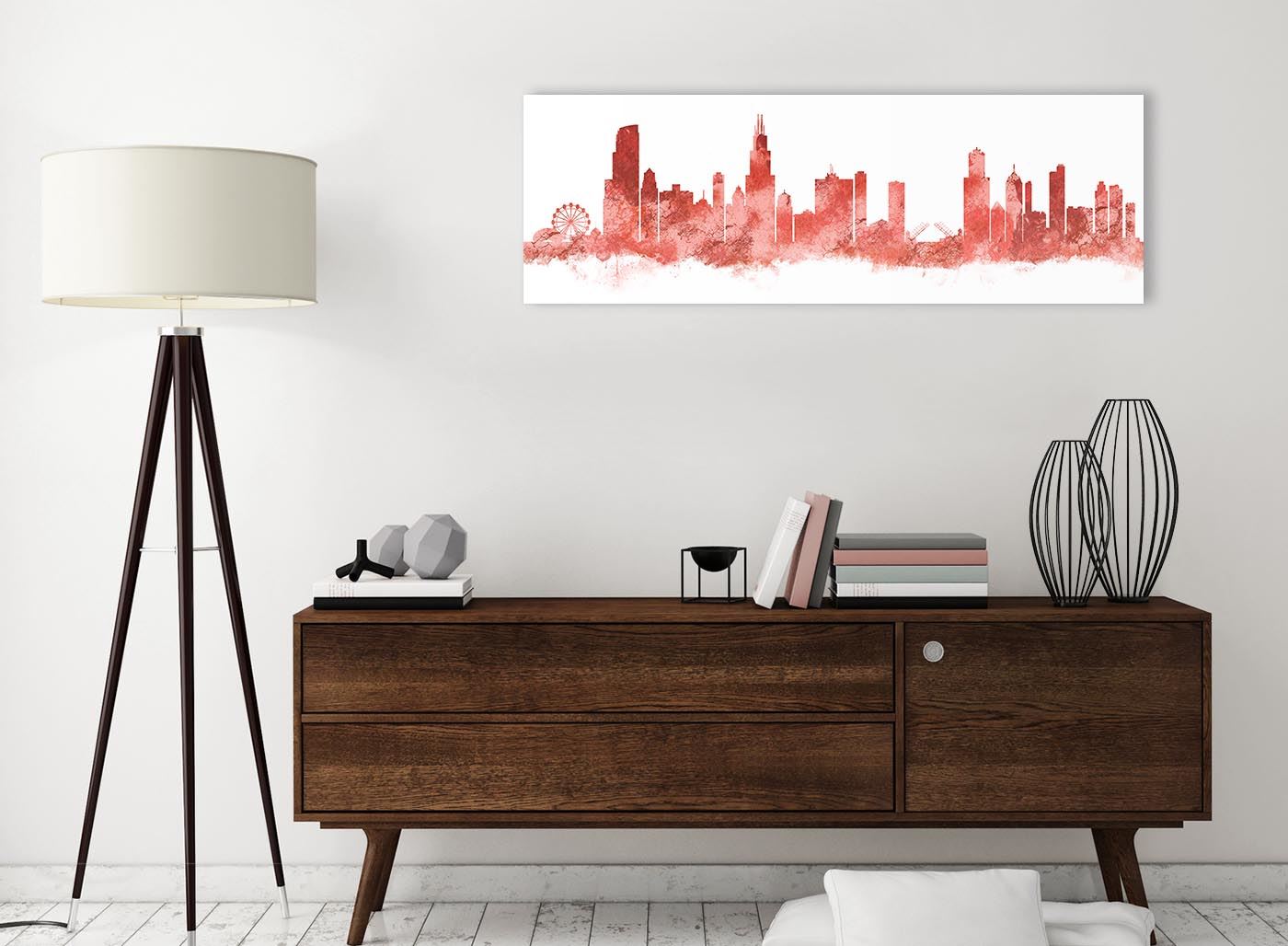 Chicago Skyline Leinwand Wandbild Kunstdruck - 17 Farben verfügbar - 94 cm breit - Bild 25 von 101