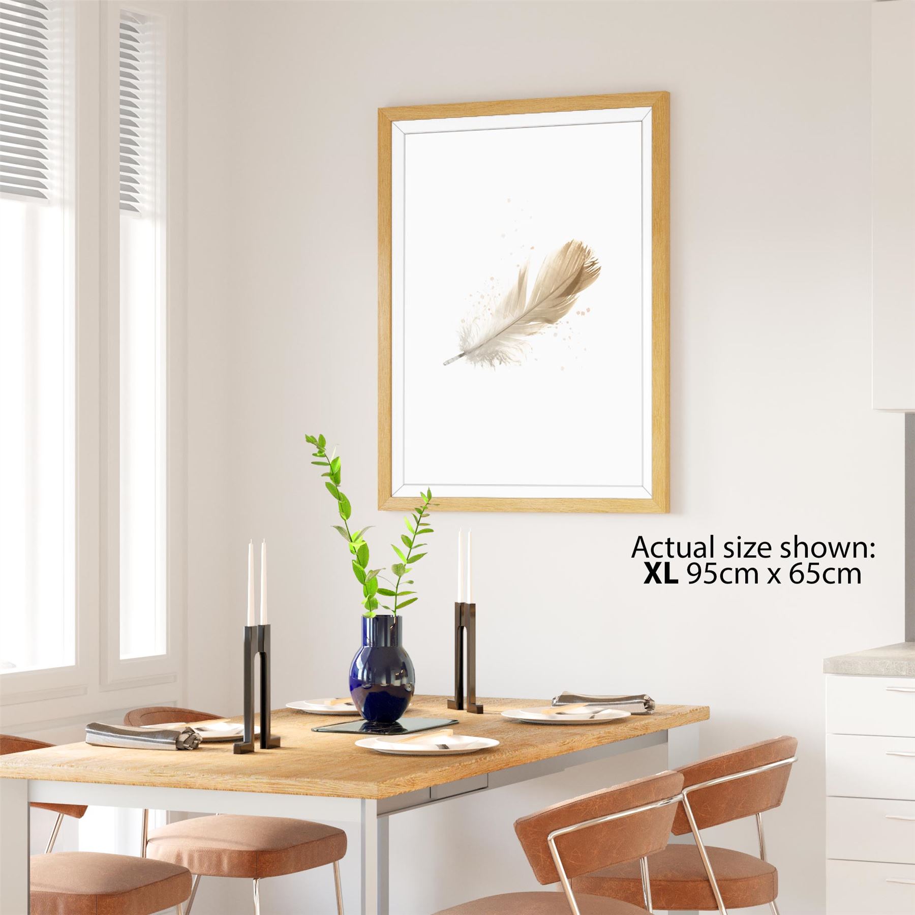 Falling Feather Canvas Wall Art Picture Yellow Klasyczna najnowsza praca