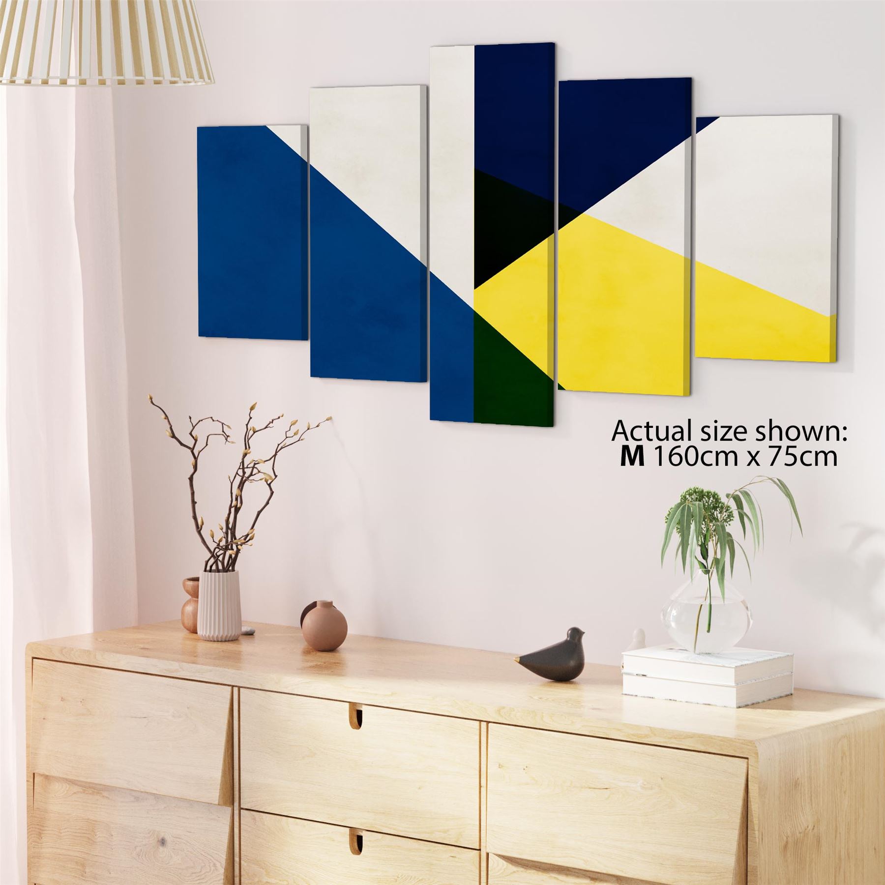 Abstrakte gelb blau Kunstwerk Leinwand Kunst Bilder - Bild 52 von 55