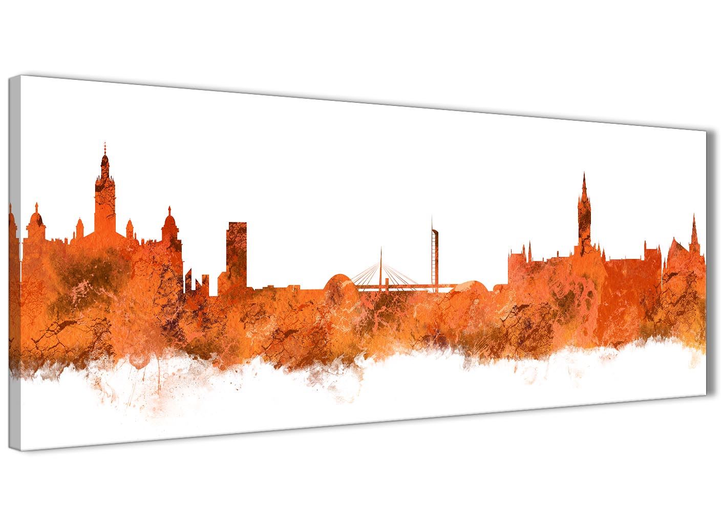 Glasgow Skyline Canvas Wall Art Print - 17 Colours Available - 94cm wide - Picture 17 of 86