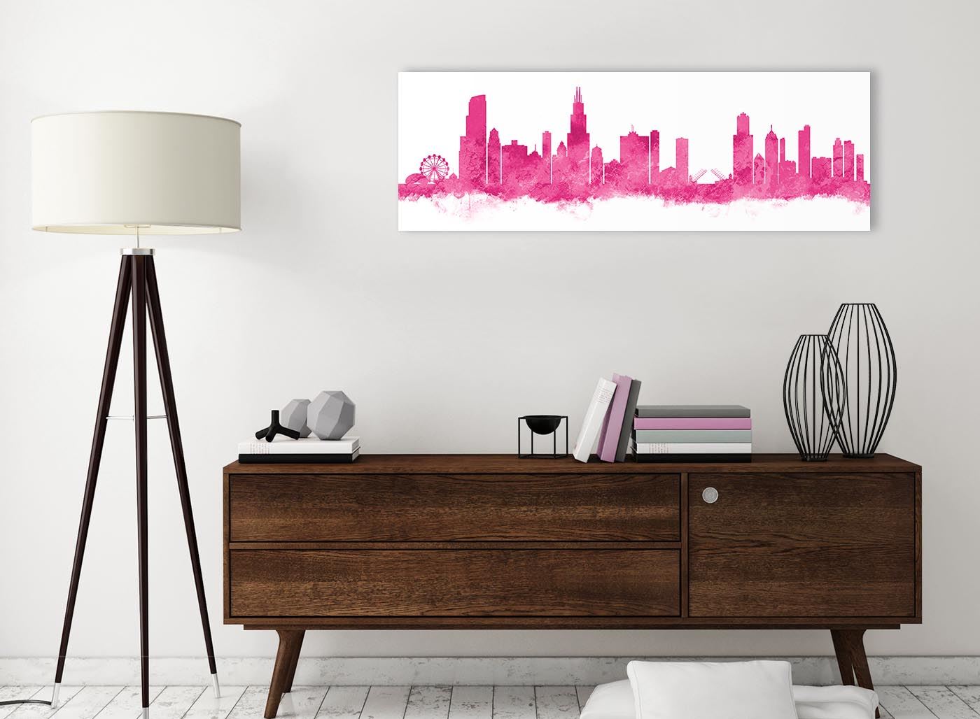 Chicago Skyline Leinwand Wandbild Kunstdruck - 17 Farben verfügbar - 94 cm breit - Bild 49 von 101