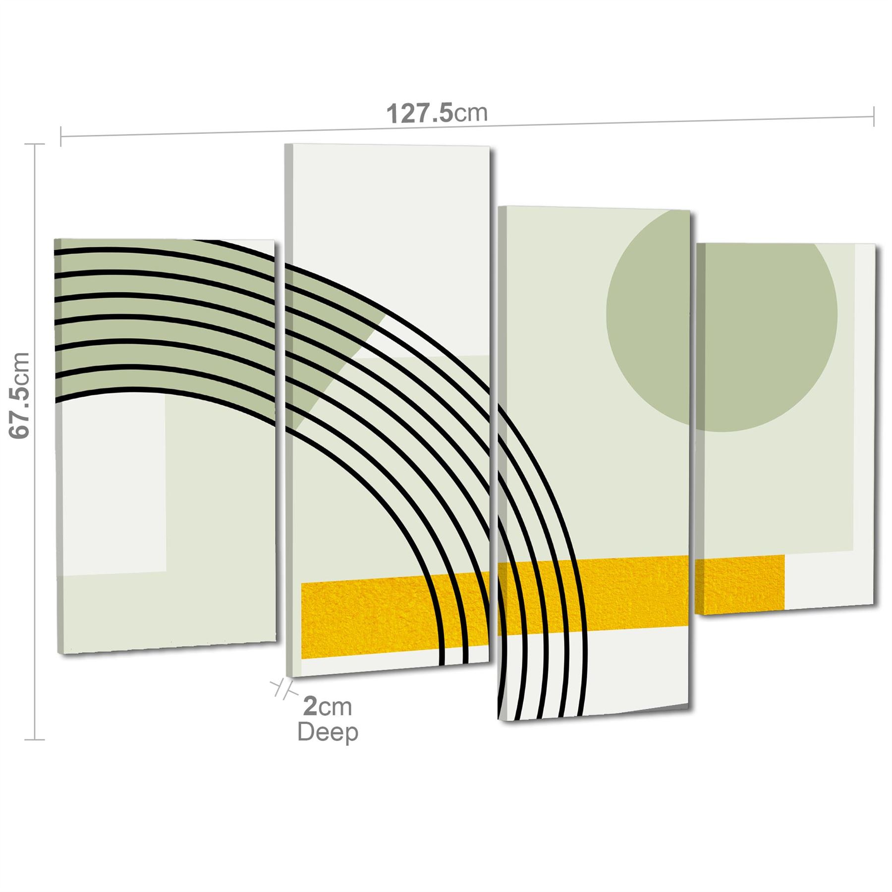 Abstrakter Salbei grün gelb geometrisches Design Leinwand Kunstdrucke - Bild 47 von 56