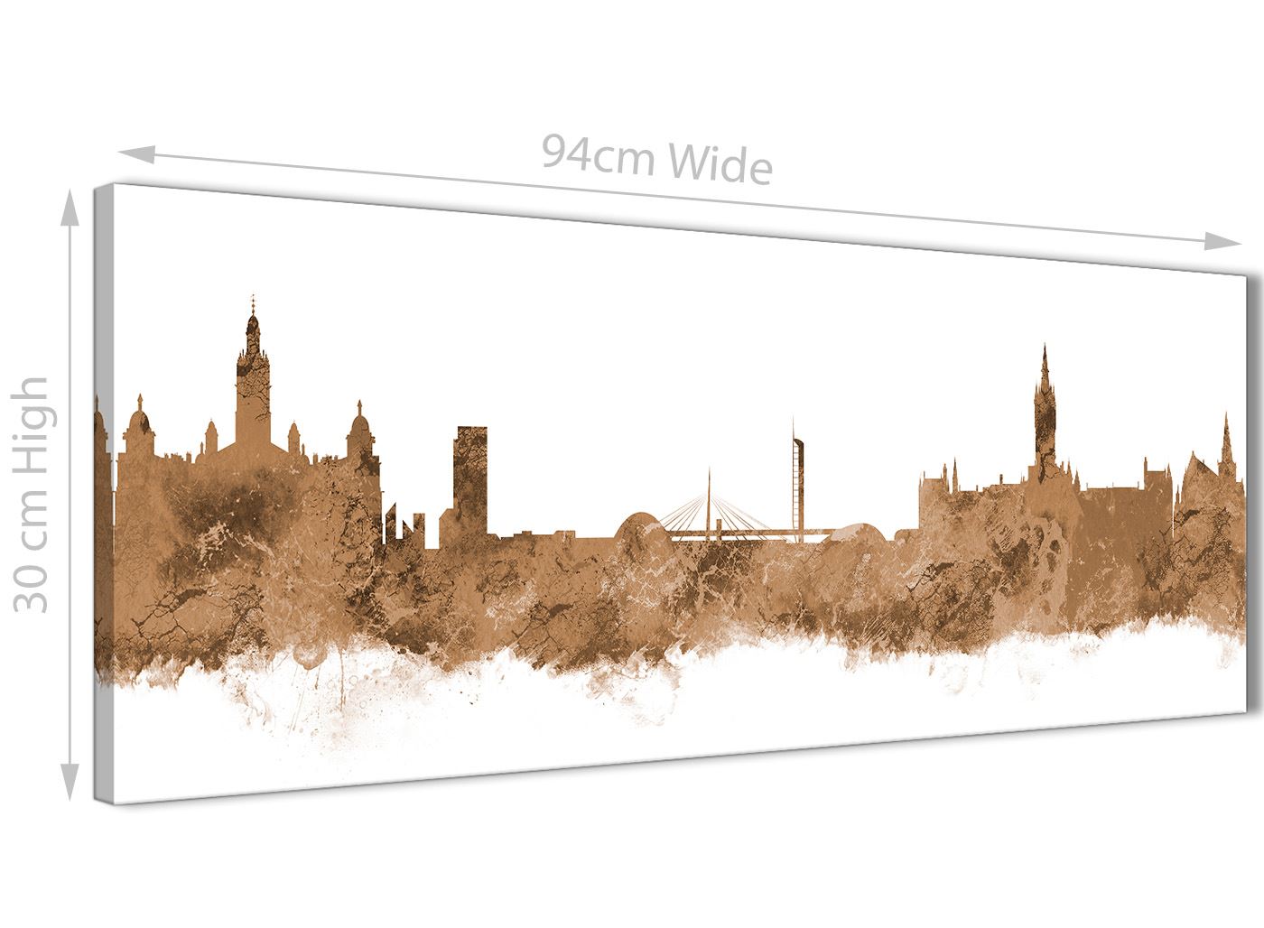 Glasgow Skyline Canvas Wall Art Print - 17 Colours Available - 94cm wide - Picture 14 of 86