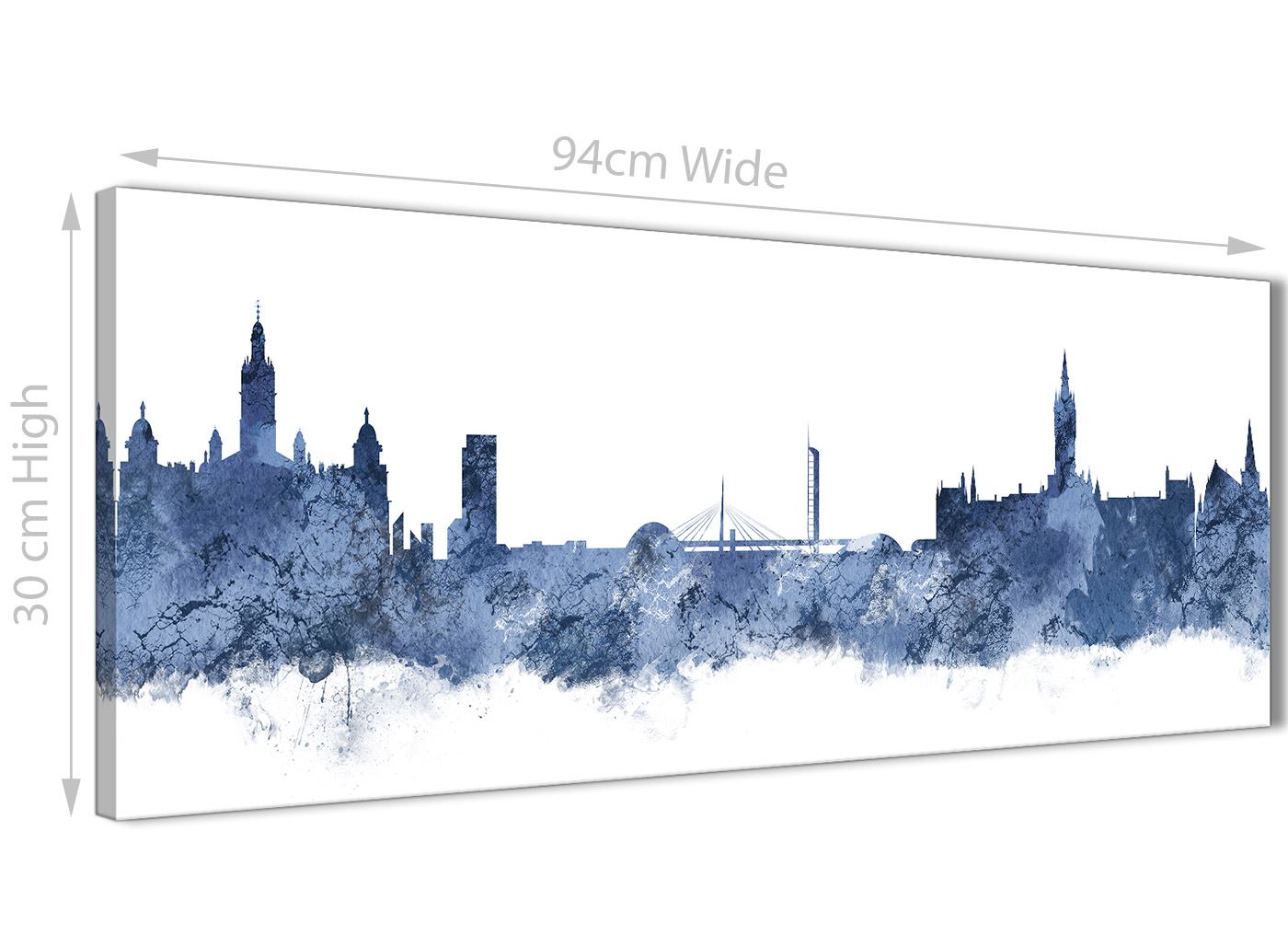 Glasgow Skyline Canvas Wall Art Print - 17 Colours Available - 94cm wide - Picture 4 of 86