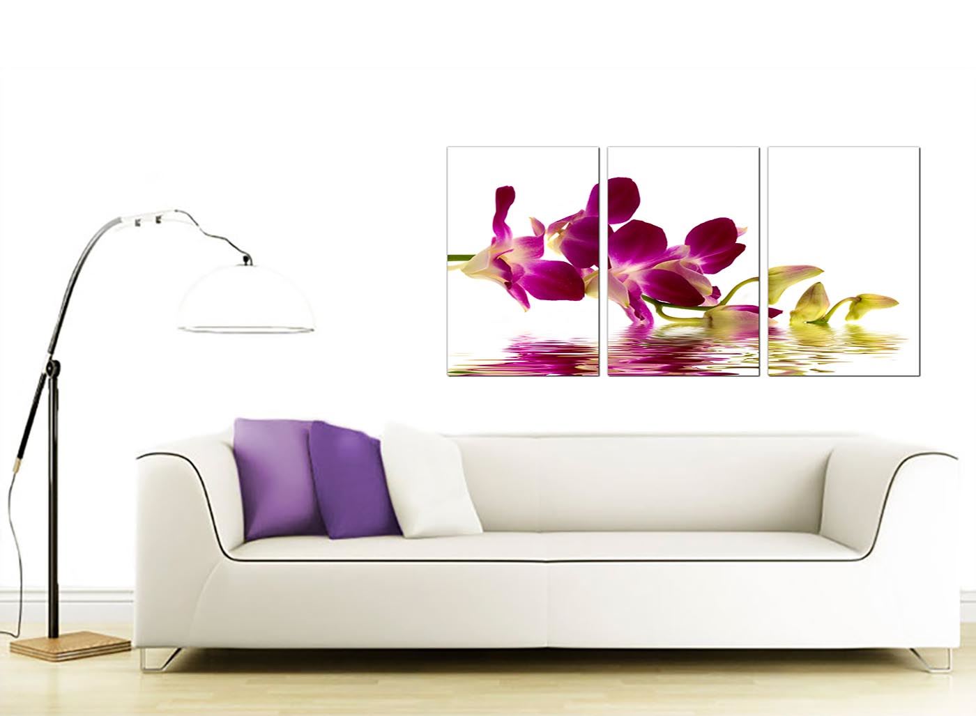 Set of Three Purple Plum Canvases Art Prints Large Wall Pictures 3021