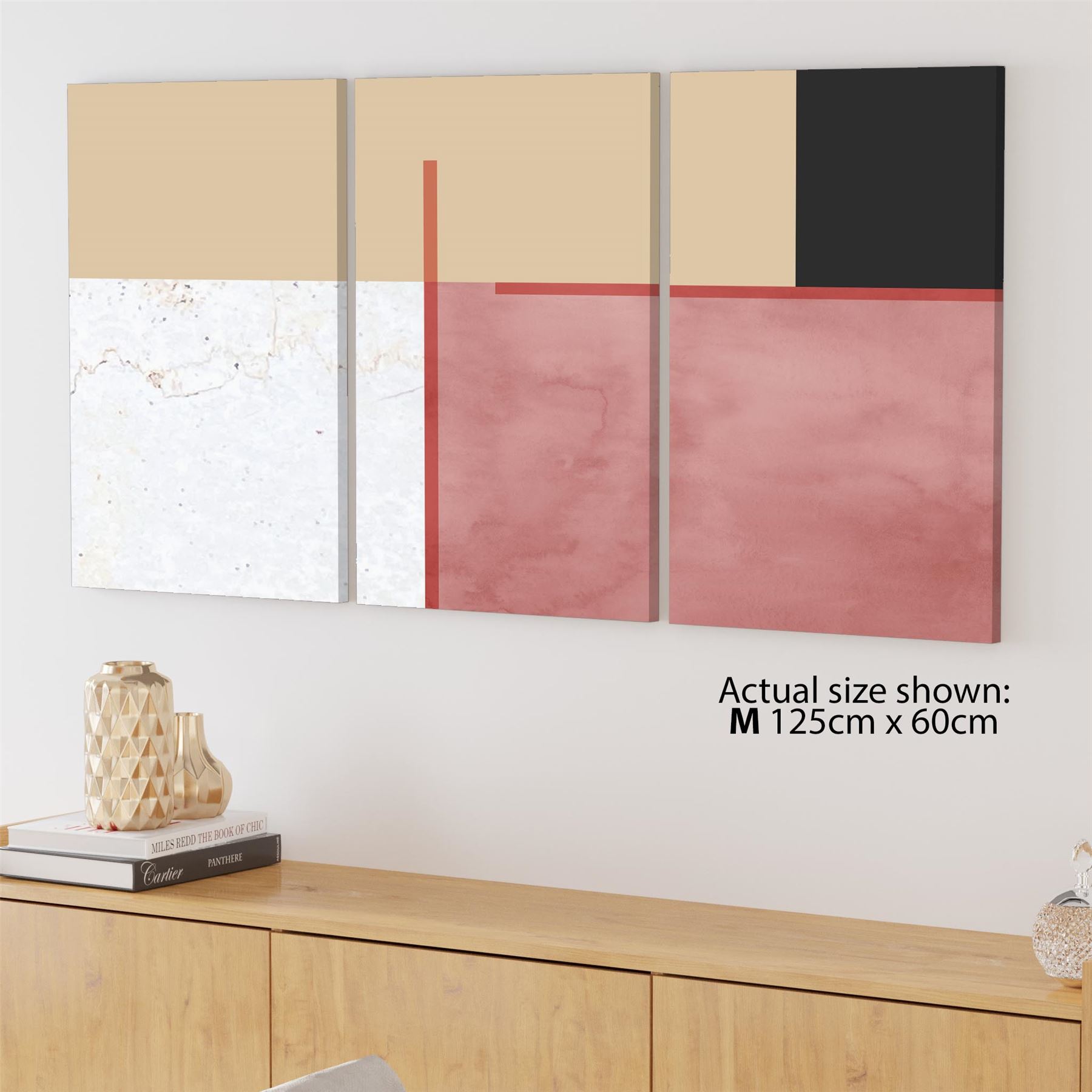 Abstract Blush Pink Black Watercolour Canvas Art Prints - Picture 38 of 55