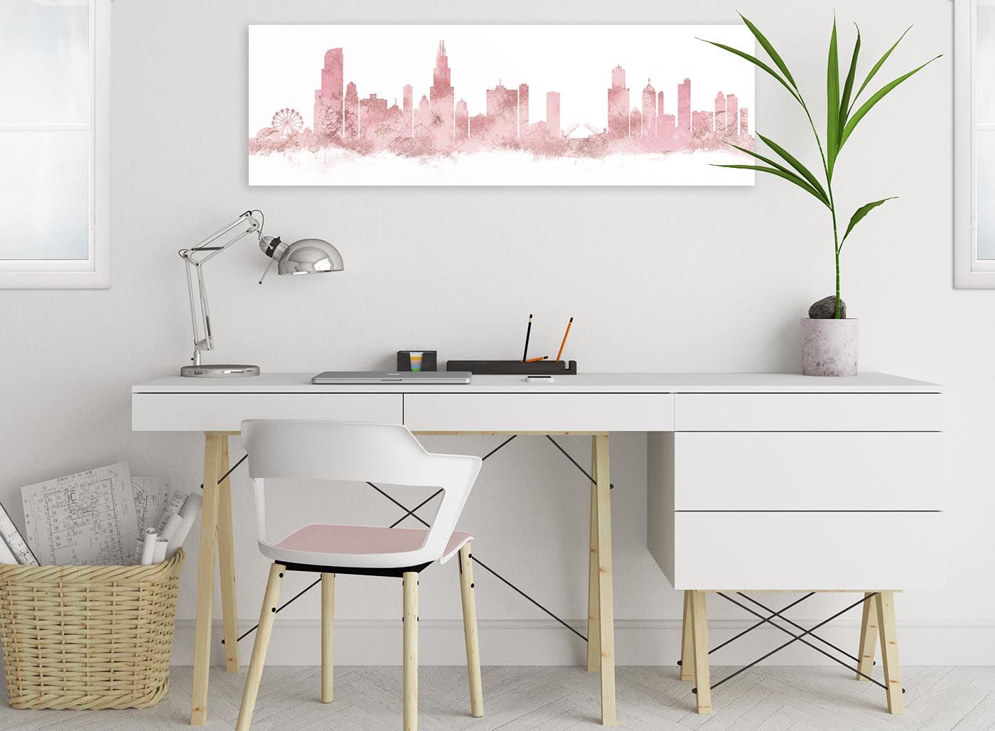 Chicago Skyline Leinwand Wandbild Kunstdruck - 17 Farben verfügbar - 94 cm breit - Bild 11 von 101