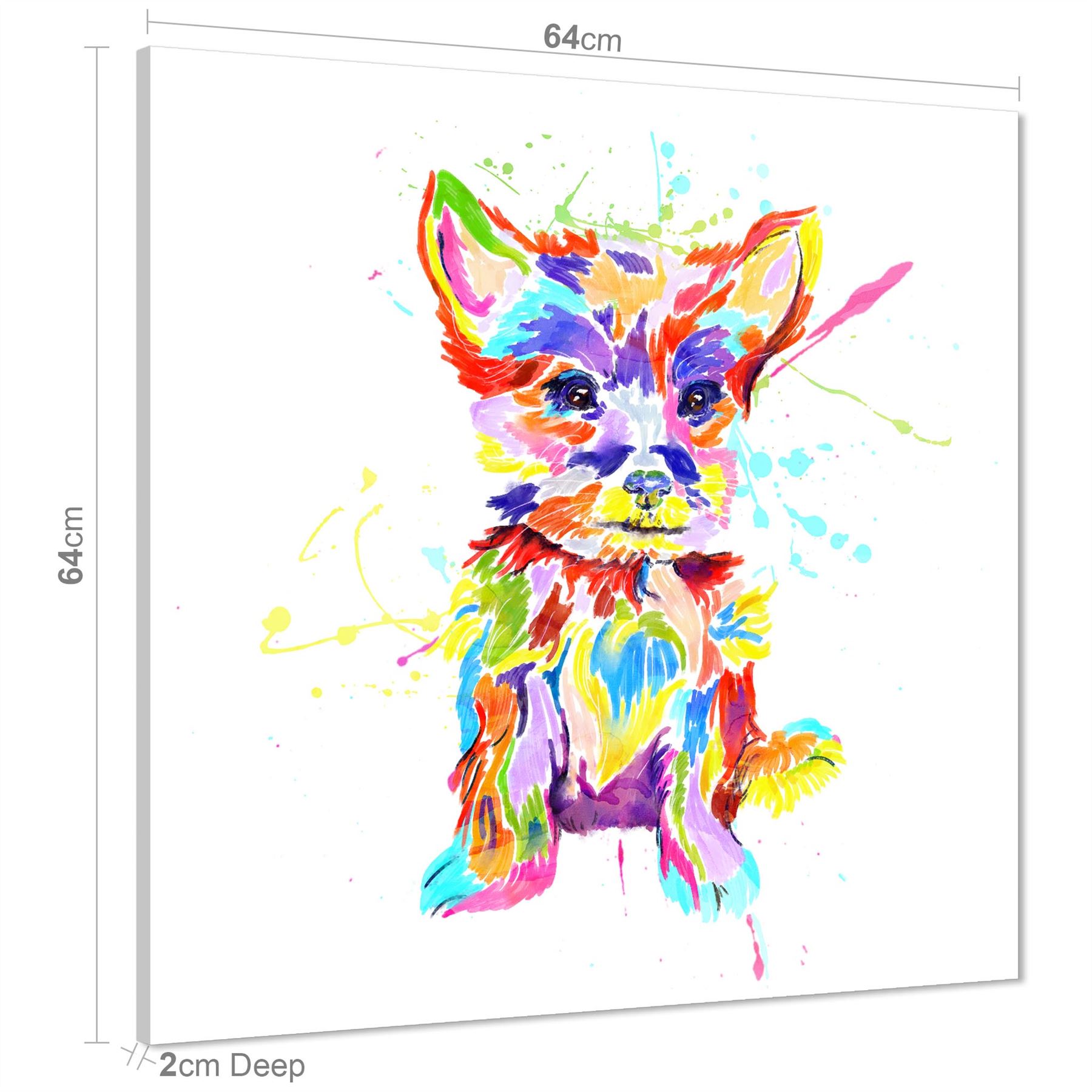 Quadro arte da parete su tela cane animale domestico Yorkshire Terrier - multicolore - Foto 11 di 19