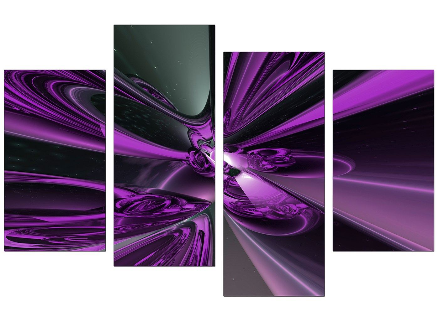 Large Purple Abstract Canvas Art Pictures 130cm Wide XL Print Set 4018