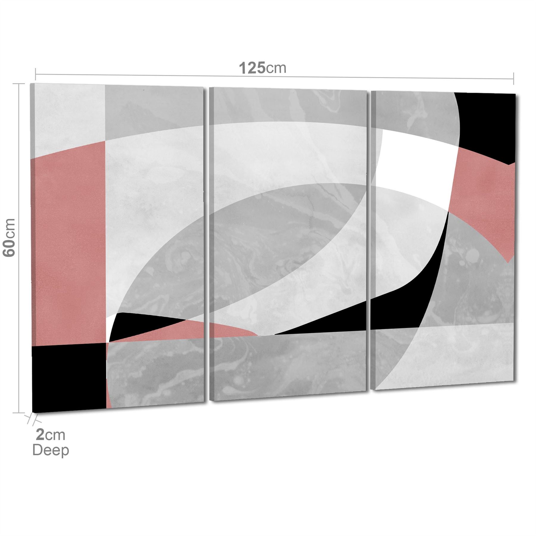 Abstract Pink Grey Watercolour Canvas Wall Art Print - Picture 40 of 55