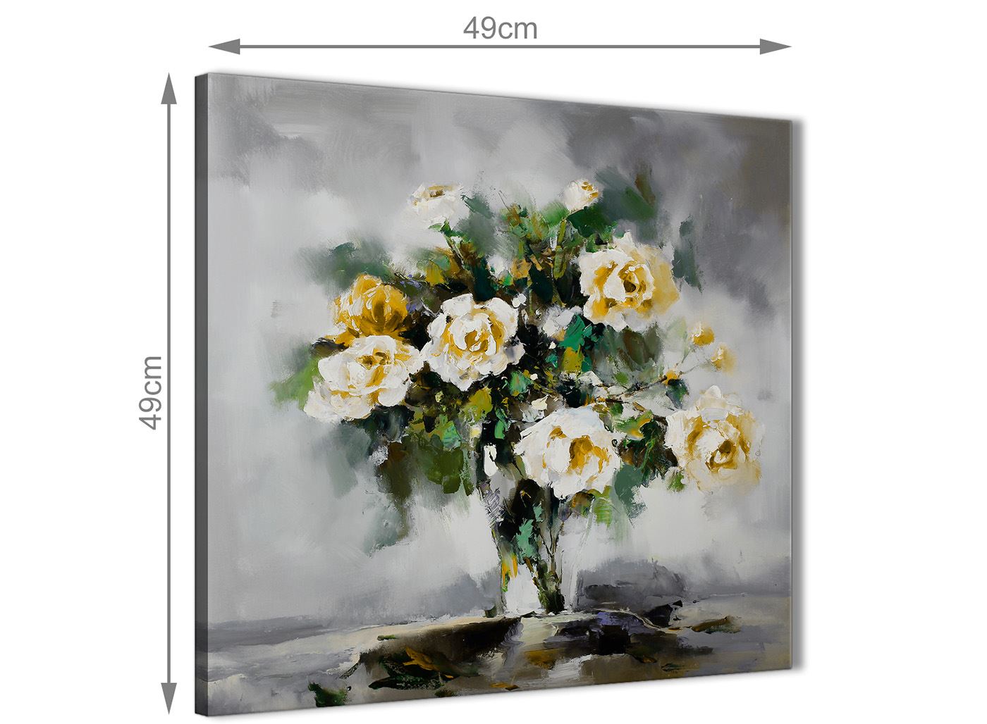 Abstract 1s419s 49cm Mustard Yellow Grey Painting Bathroom Canvas Wall Art