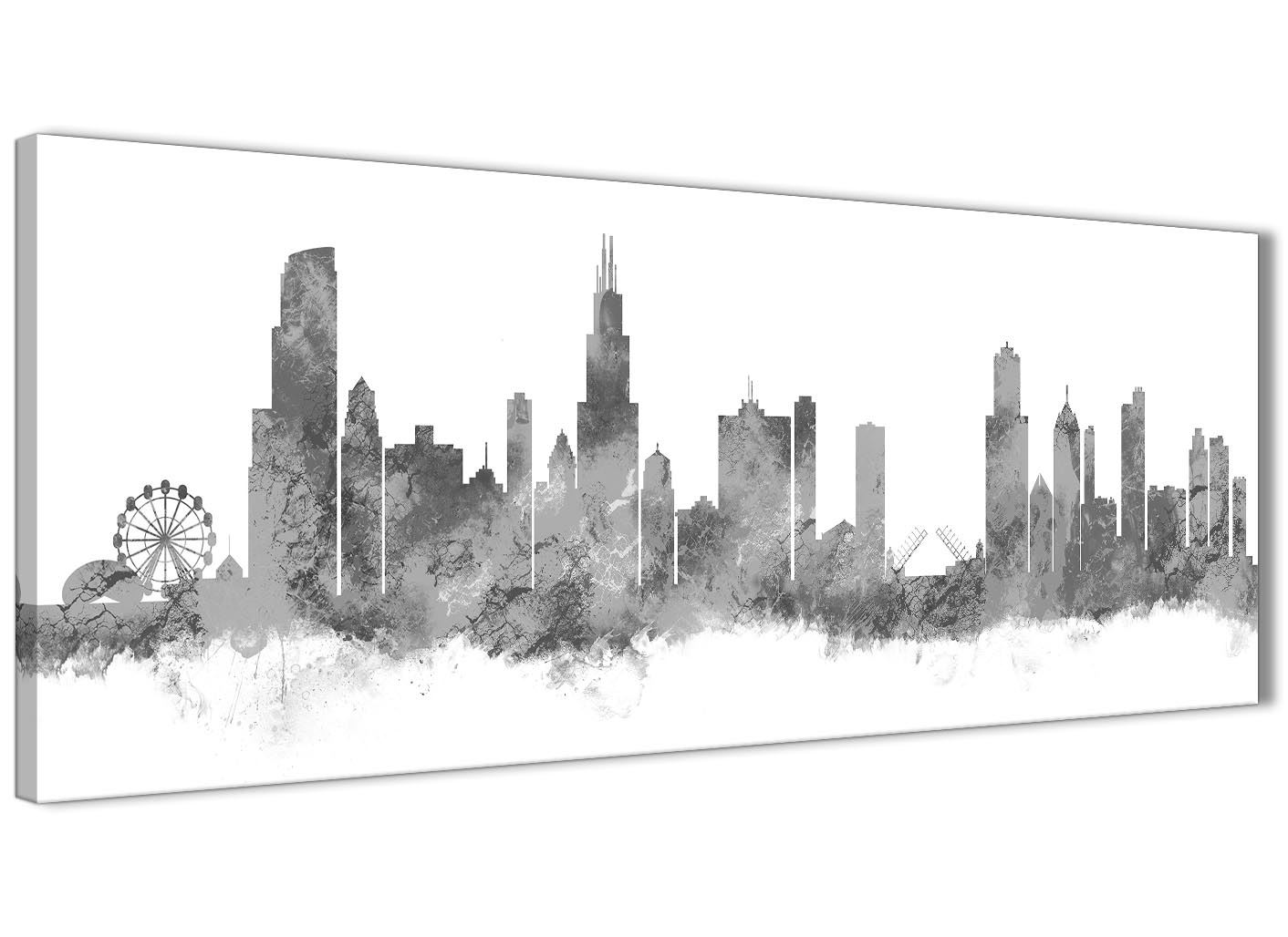 Chicago Skyline Leinwand Wandbild Kunstdruck - 17 Farben verfügbar - 94 cm breit - Bild 42 von 101