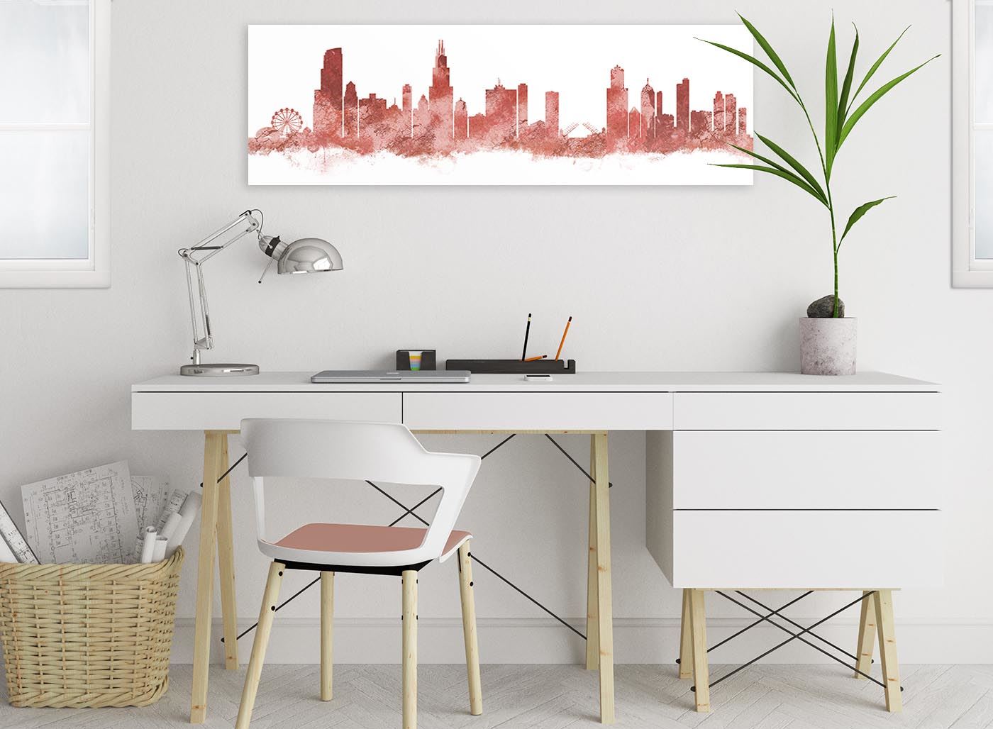 Chicago Skyline Leinwand Wandbild Kunstdruck - 17 Farben verfügbar - 94 cm breit - Bild 28 von 101