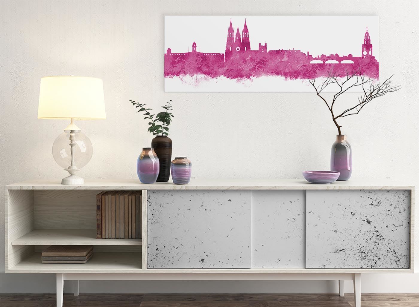 Cork Skyline Canvas Wall Art Print - 17 Colours Available - 94cm wide - Picture 46 of 86