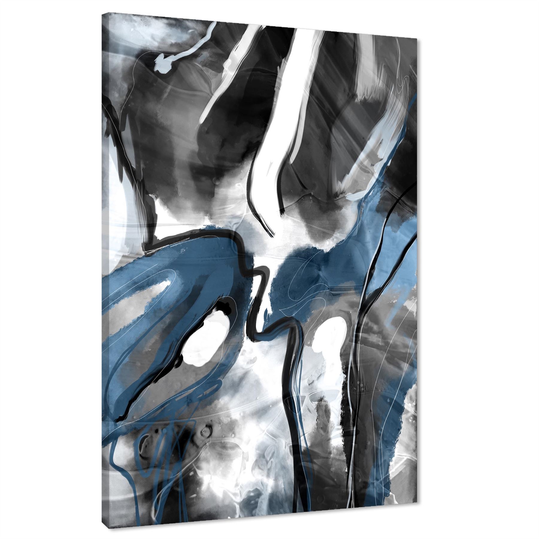 Abstract Turquoise Dark Grey Design Canvas Art Prints - Picture 14 of 56