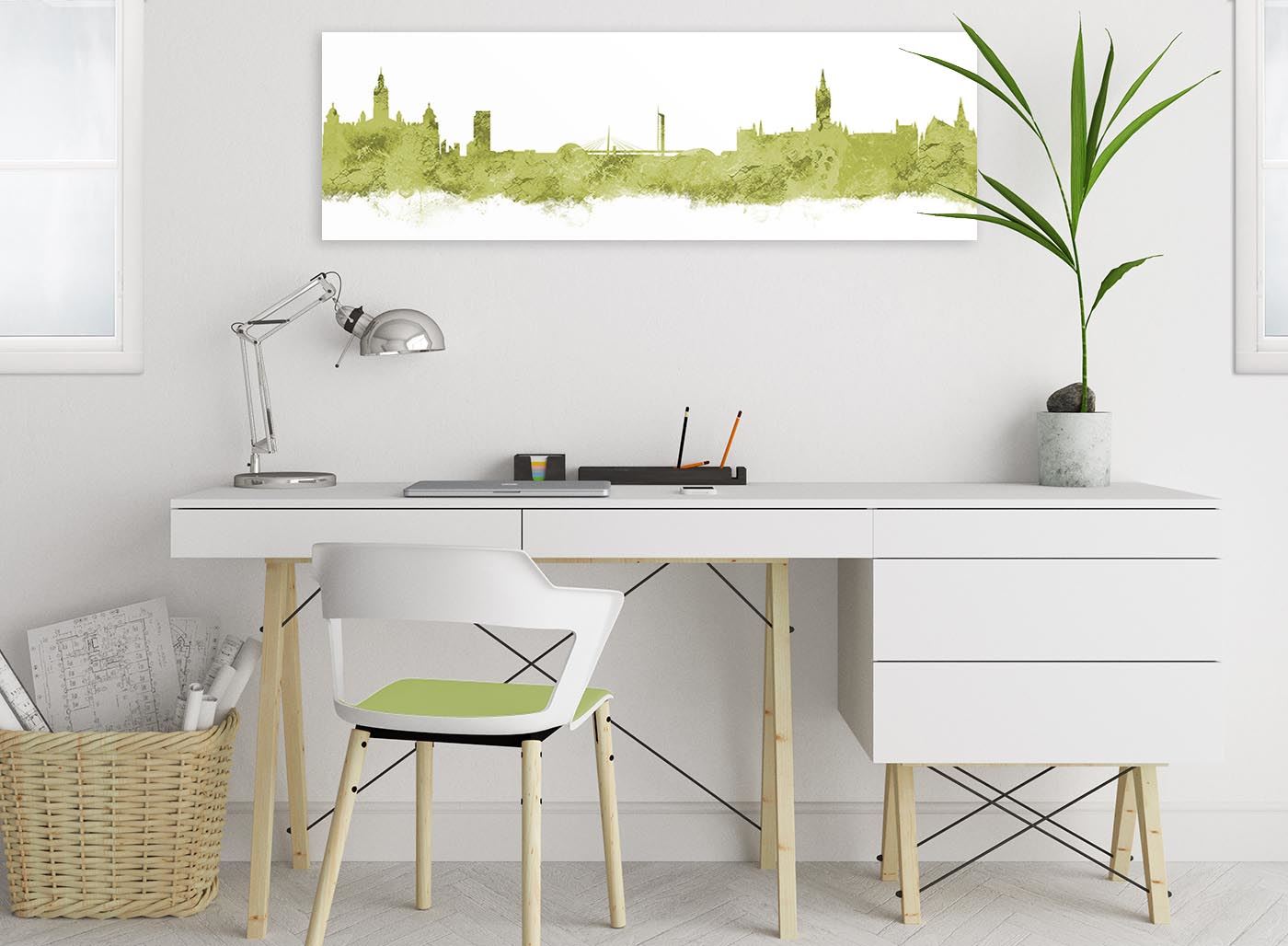 Glasgow Skyline Canvas Wall Art Print - 17 Colours Available - 94cm wide - Picture 51 of 86
