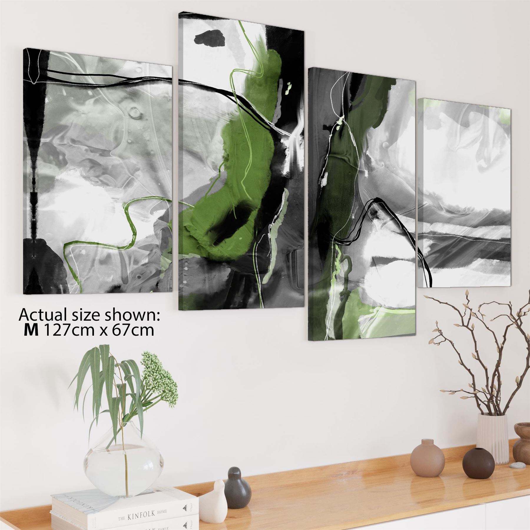 Abstract Lime Green Grey Artwork Framed Art Prints - Picture 43 of 54