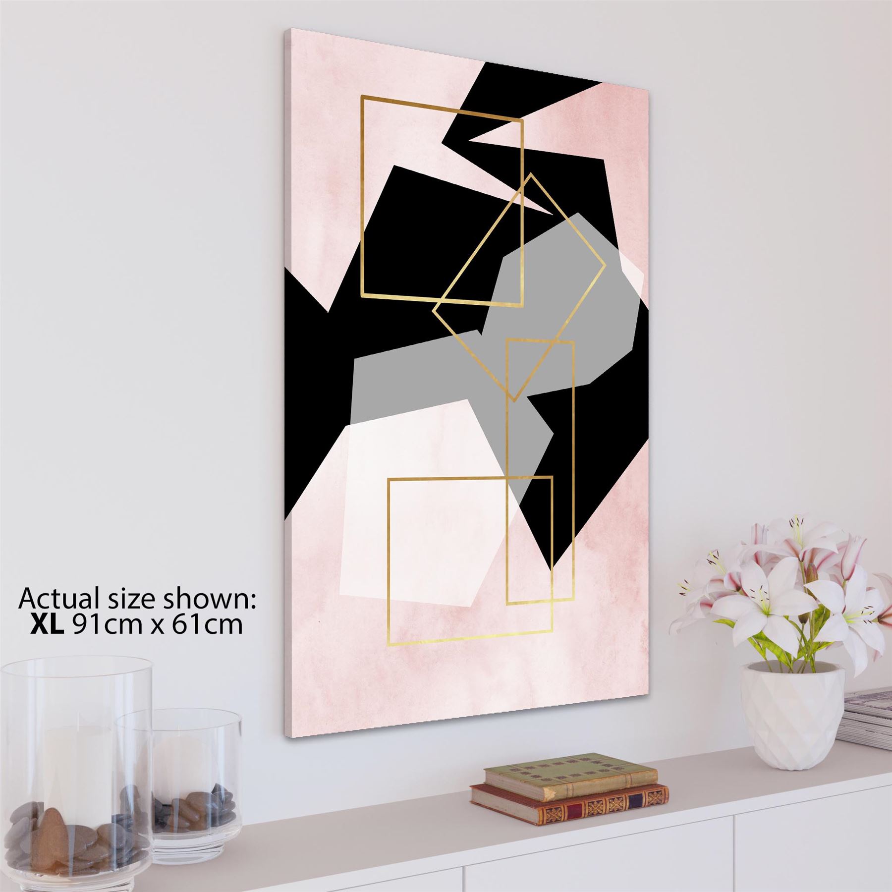 Landscape Canvas Art Prints Pink Black - Picture 28 of 55