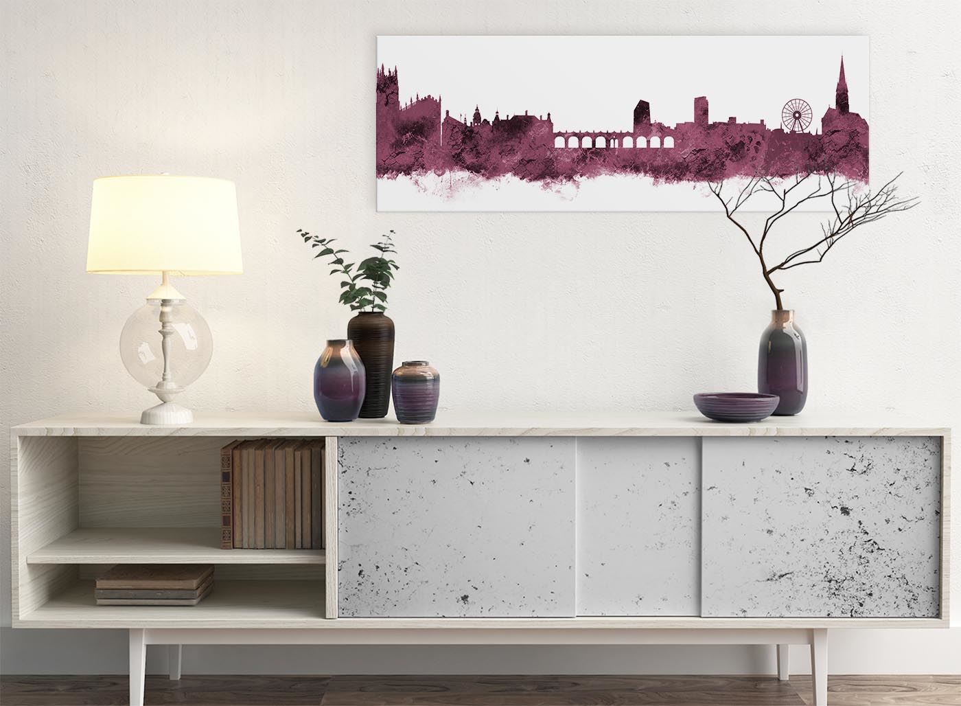 Sheffield Skyline Canvas Wall Art Print - 17 Colours Available - 94cm wide - Picture 65 of 86