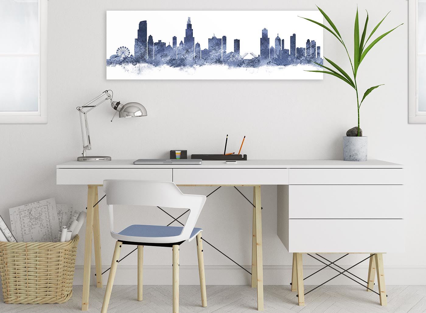 Chicago Skyline Leinwand Wandbild Kunstdruck - 17 Farben verfügbar - 94 cm breit - Bild 6 von 101